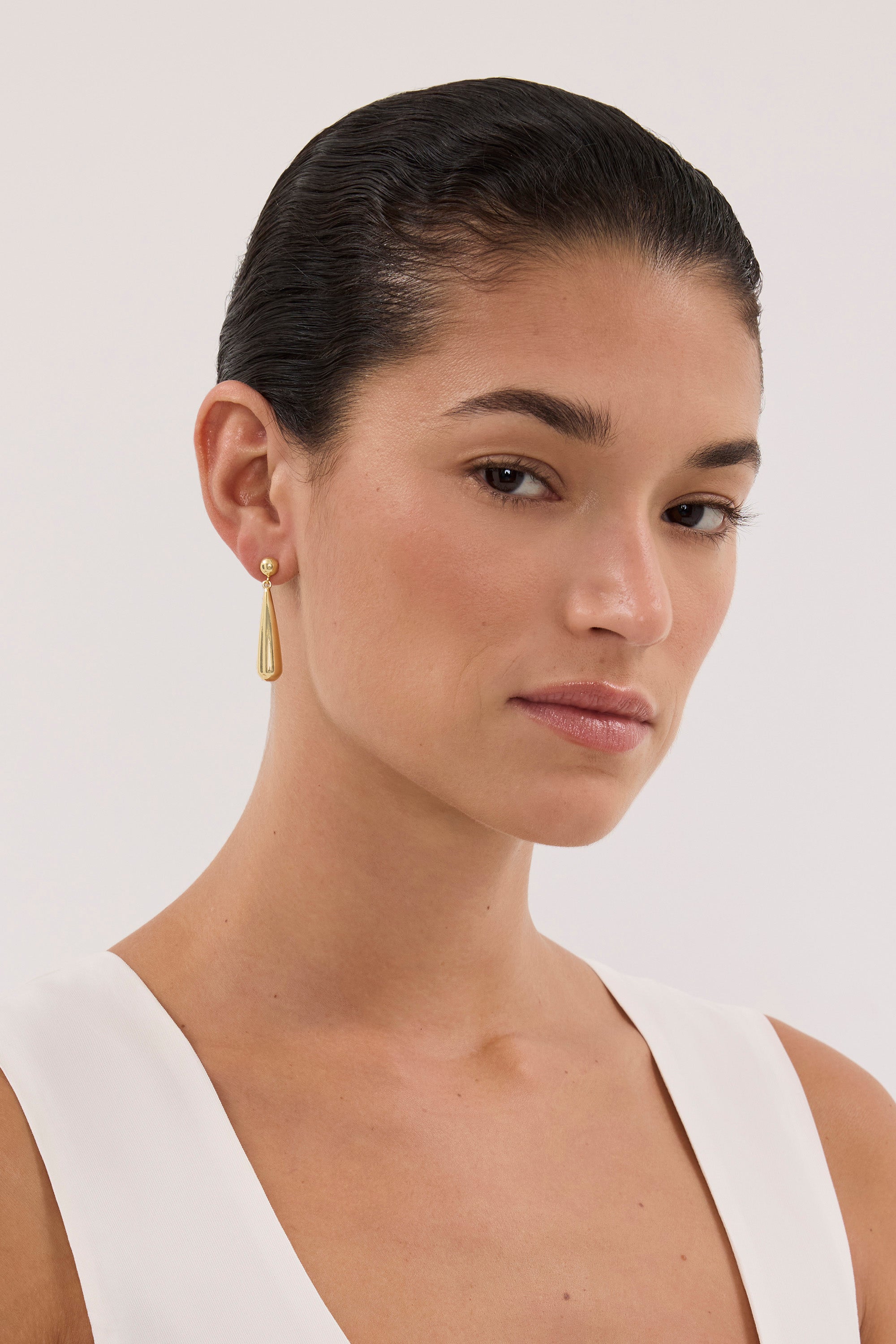 ANNA ROSSI DROP GOLD EARRING