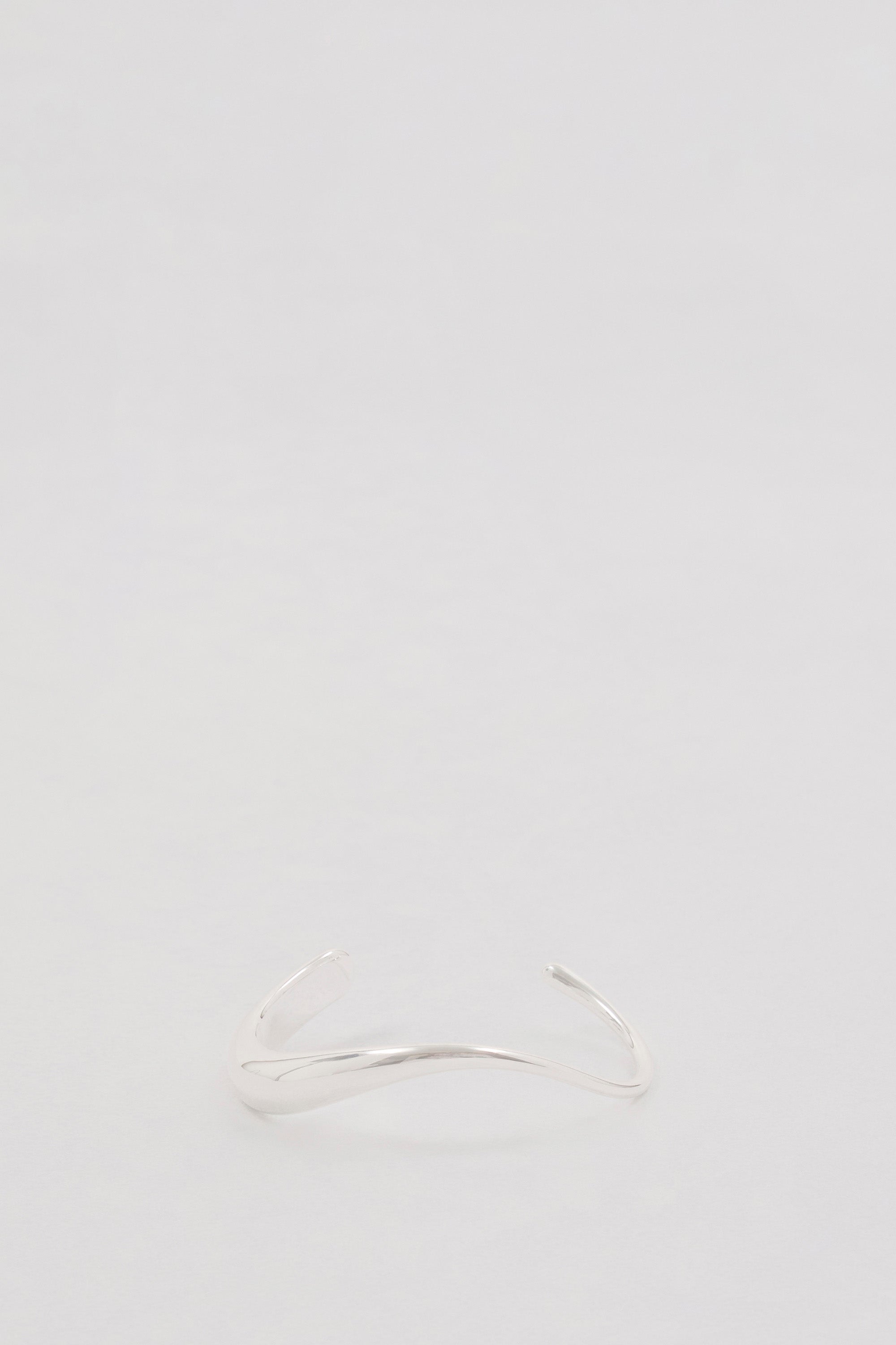 ANNA ROSSI WAVE LIGHT SILVER BANGLE CUFF