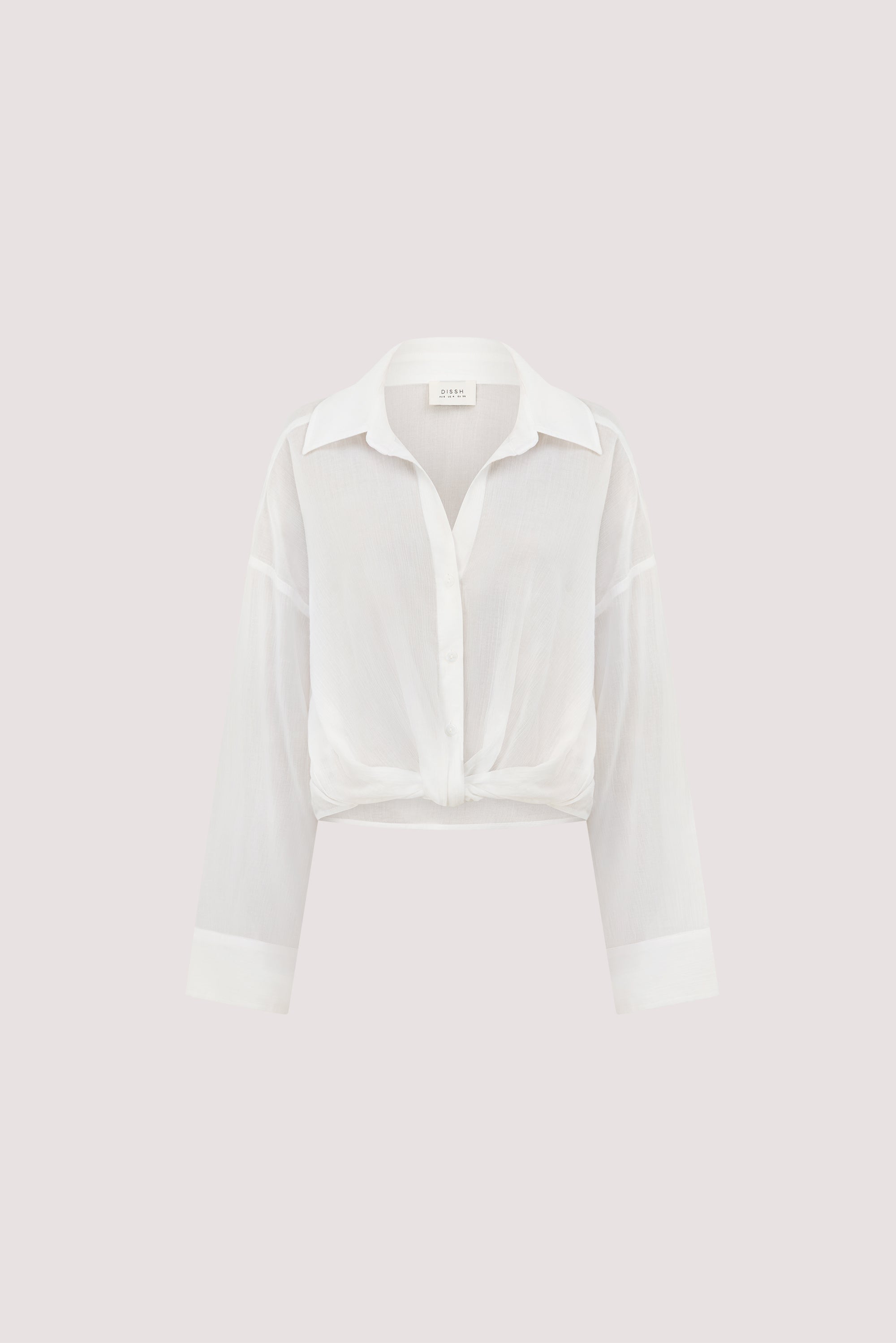 ELISA WHITE SHEER CRINKLE SHIRT