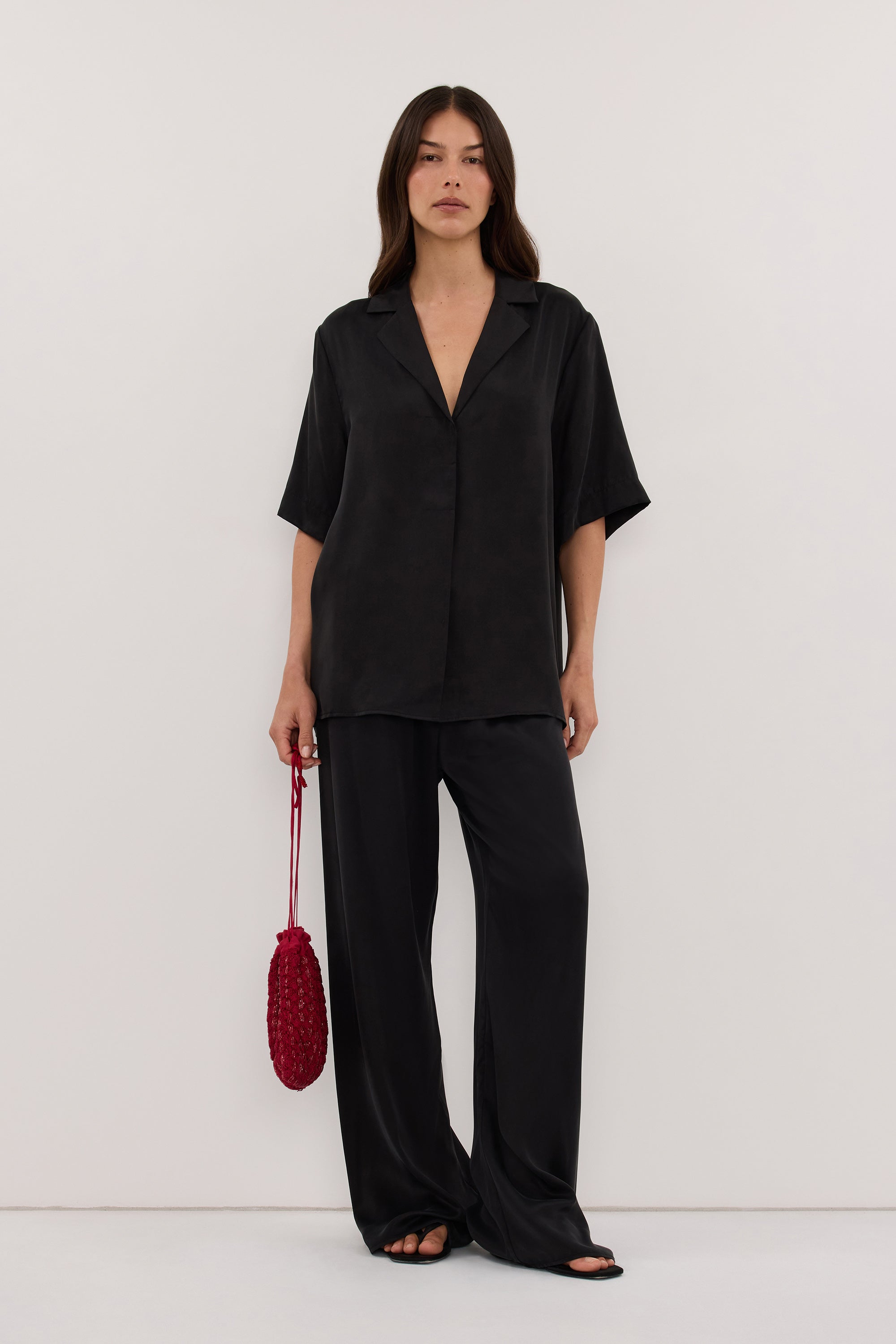 MICAH BLACK SILK SHIRT