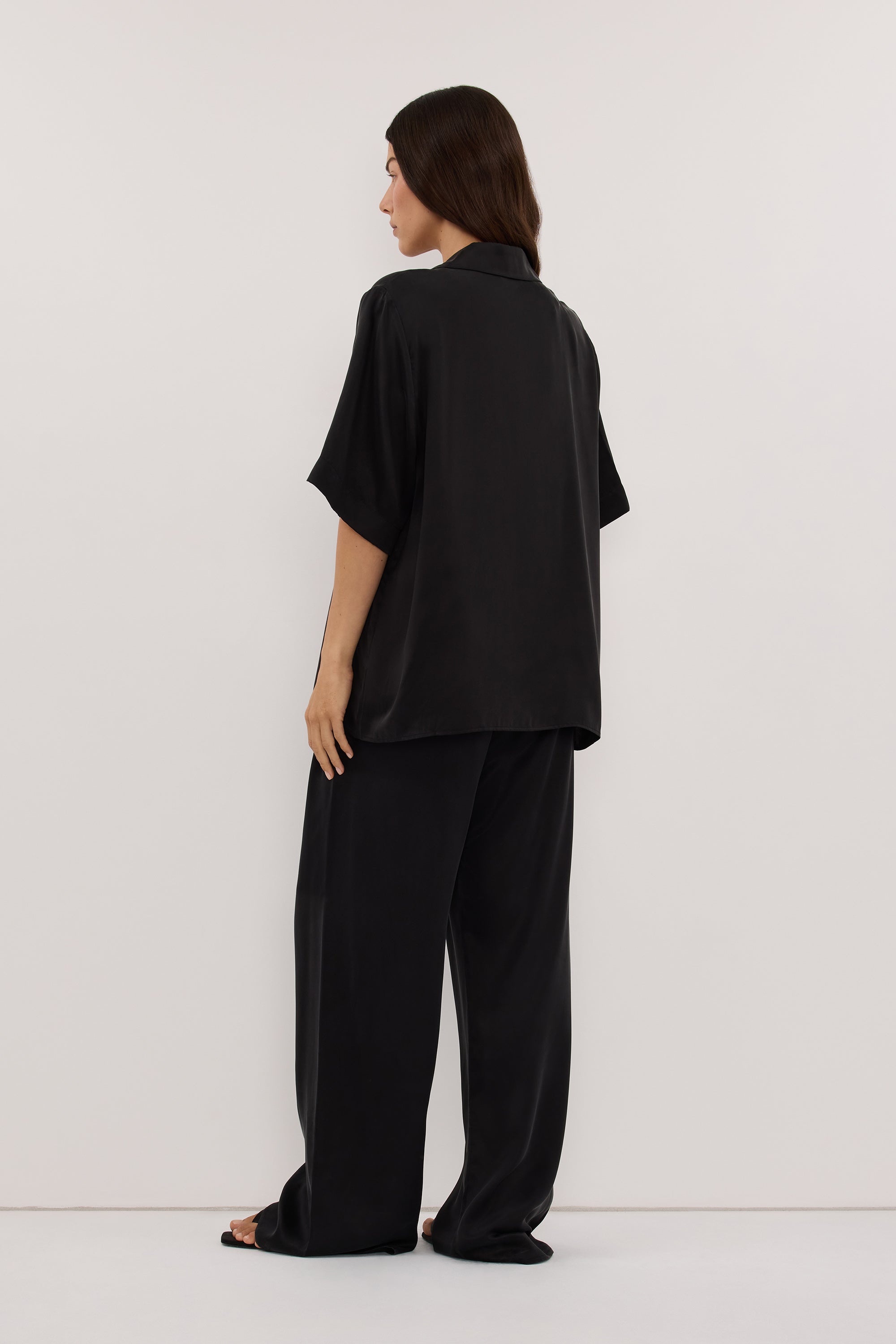 MICAH BLACK SILK SHIRT