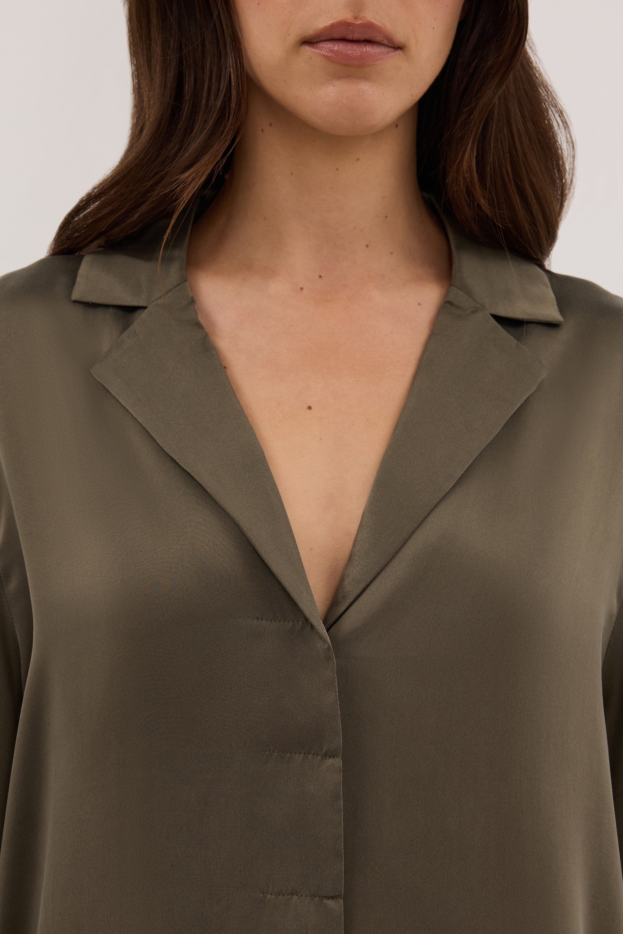 MICAH OLIVE SILK SHIRT