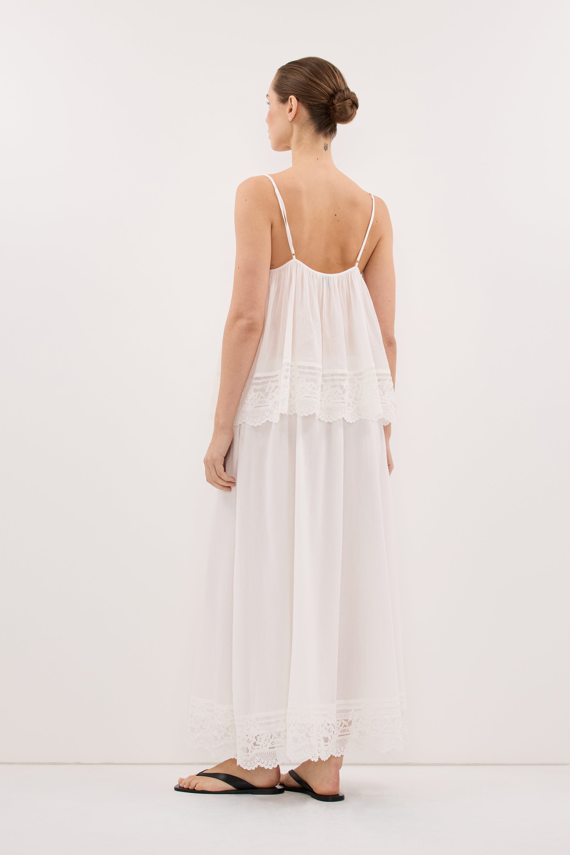 ELISA WHITE COTTON SHEER TOP – DISSH
