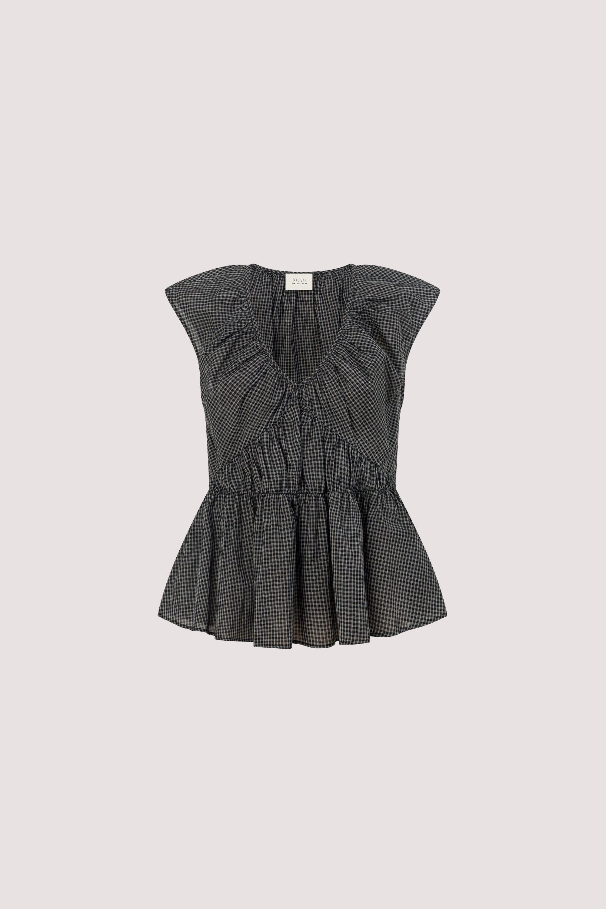 ARABELLA BLACK CHECK TOP