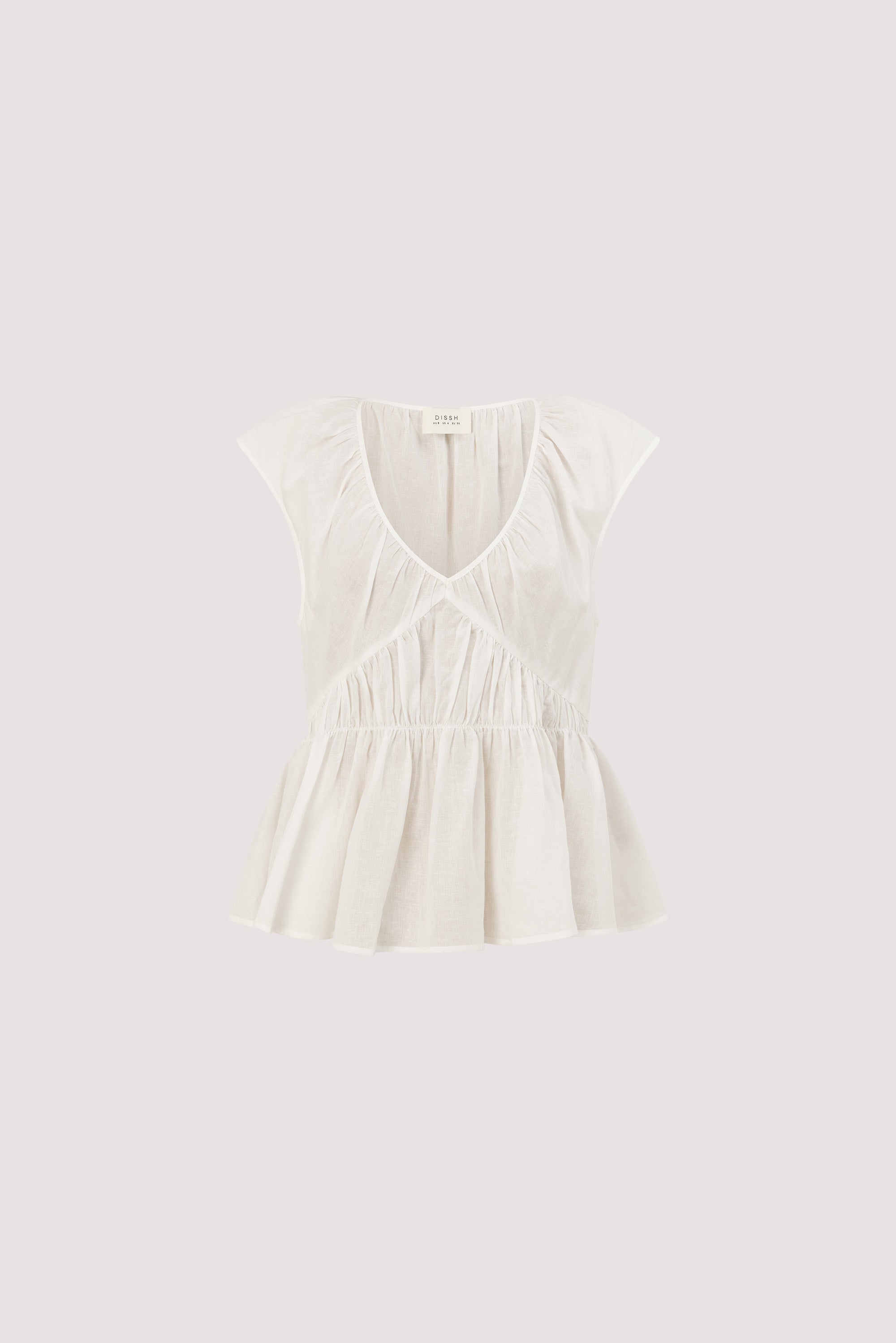 BILLIE WHITE LINEN BLEND TOP