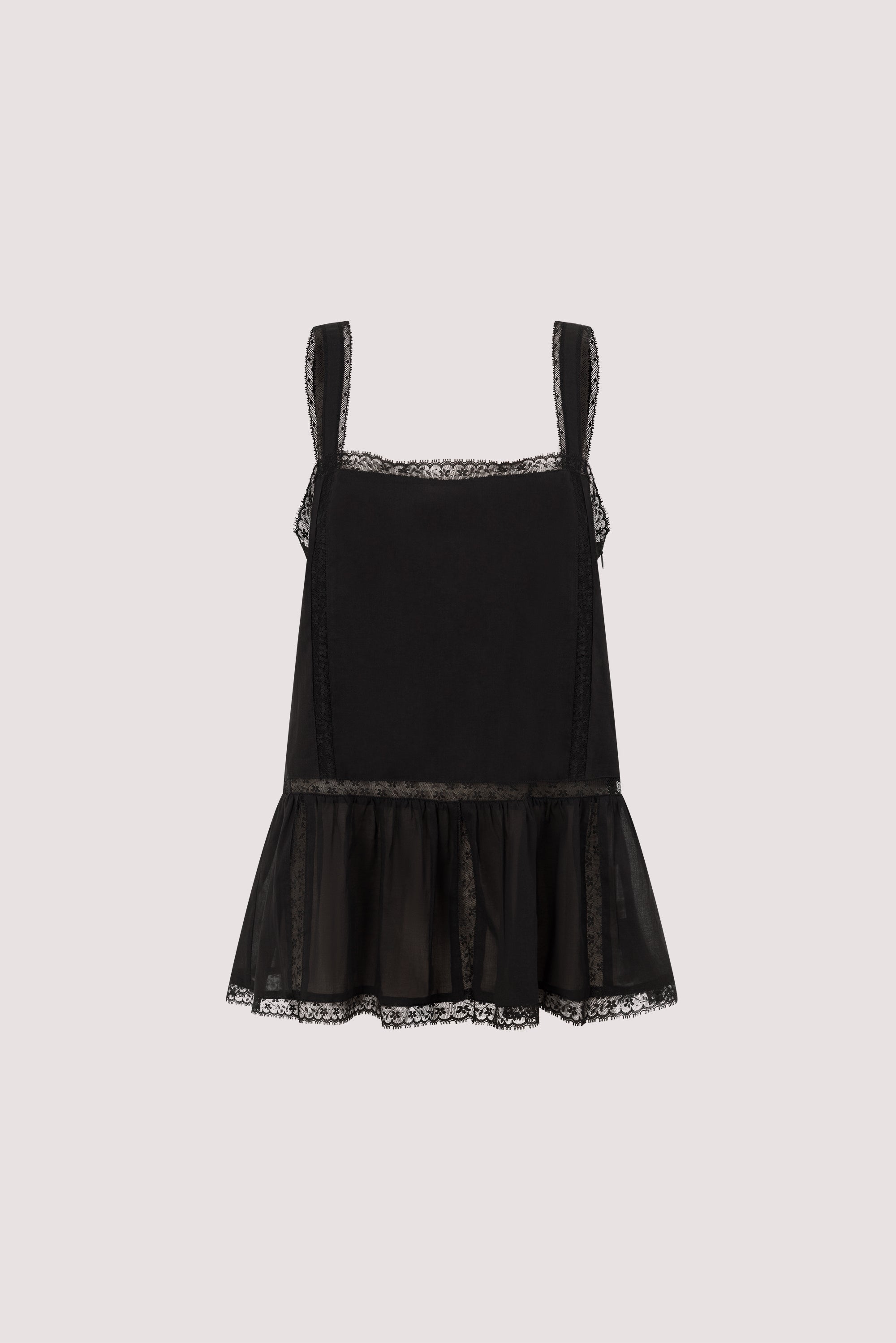 ROSIN BLACK COTTON VOILE TOP