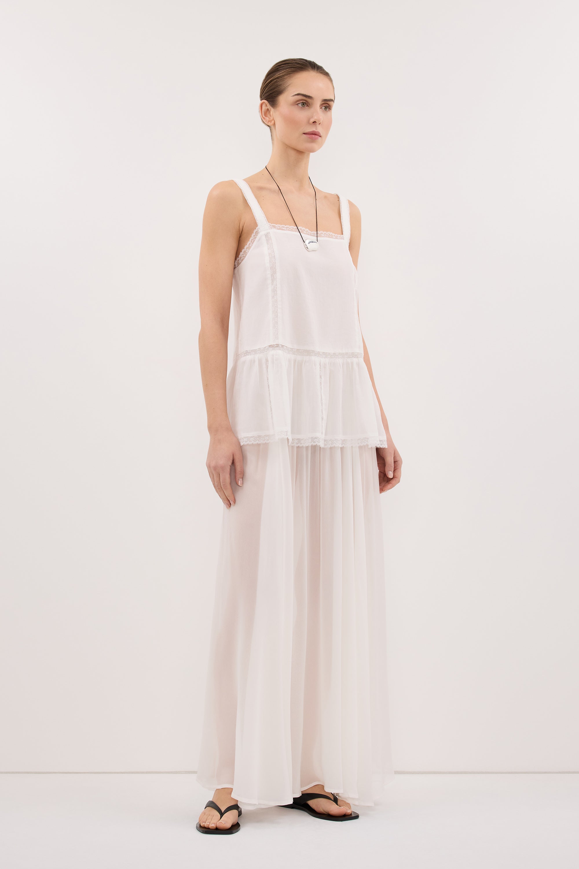 ROSIN WHITE COTTON VOILE TOP