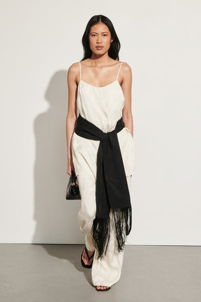 Ploy wearing NARA MILK JACQUARD LONGLINE CAMI TOP