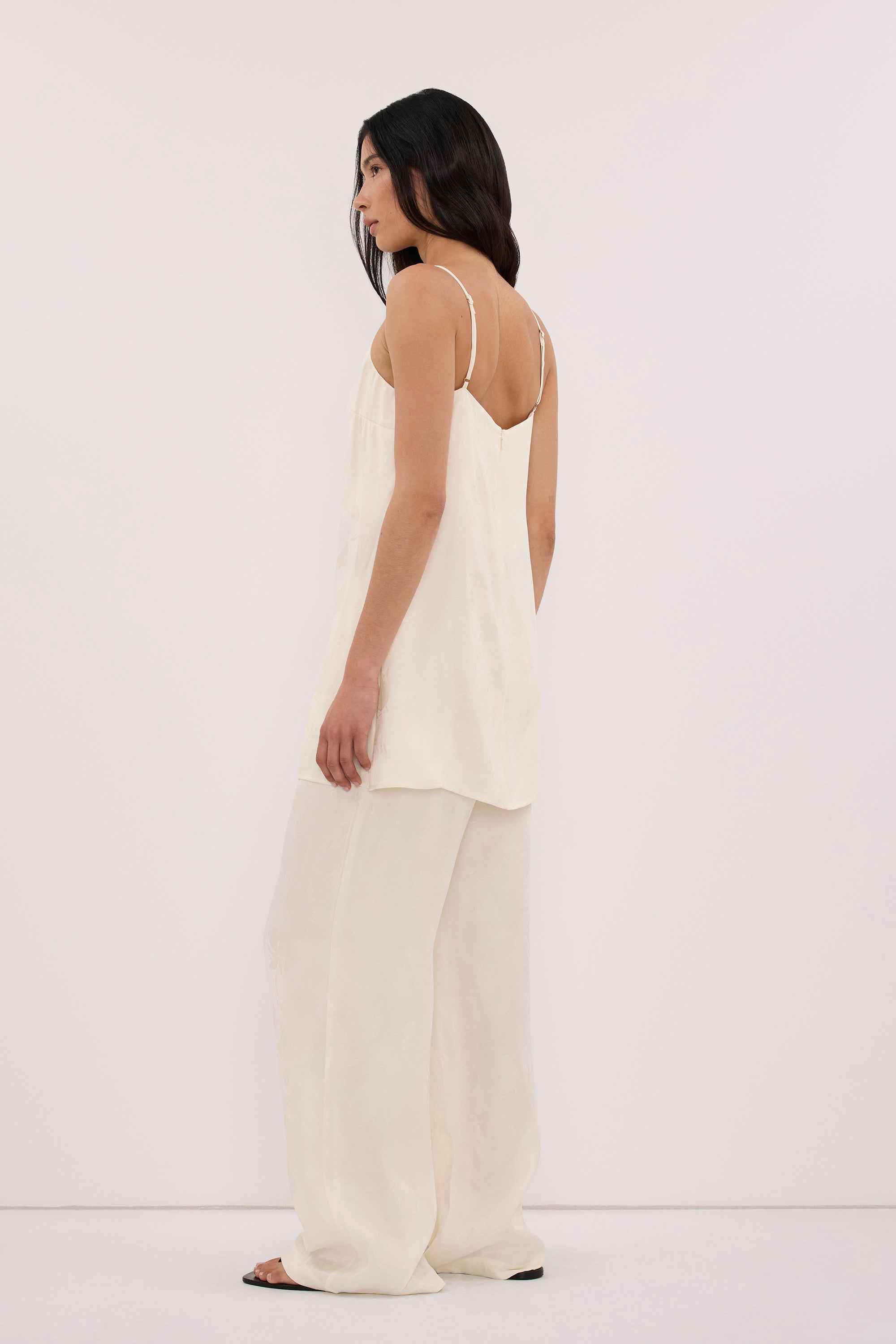 NARA MILK JACQUARD LONGLINE CAMI TOP