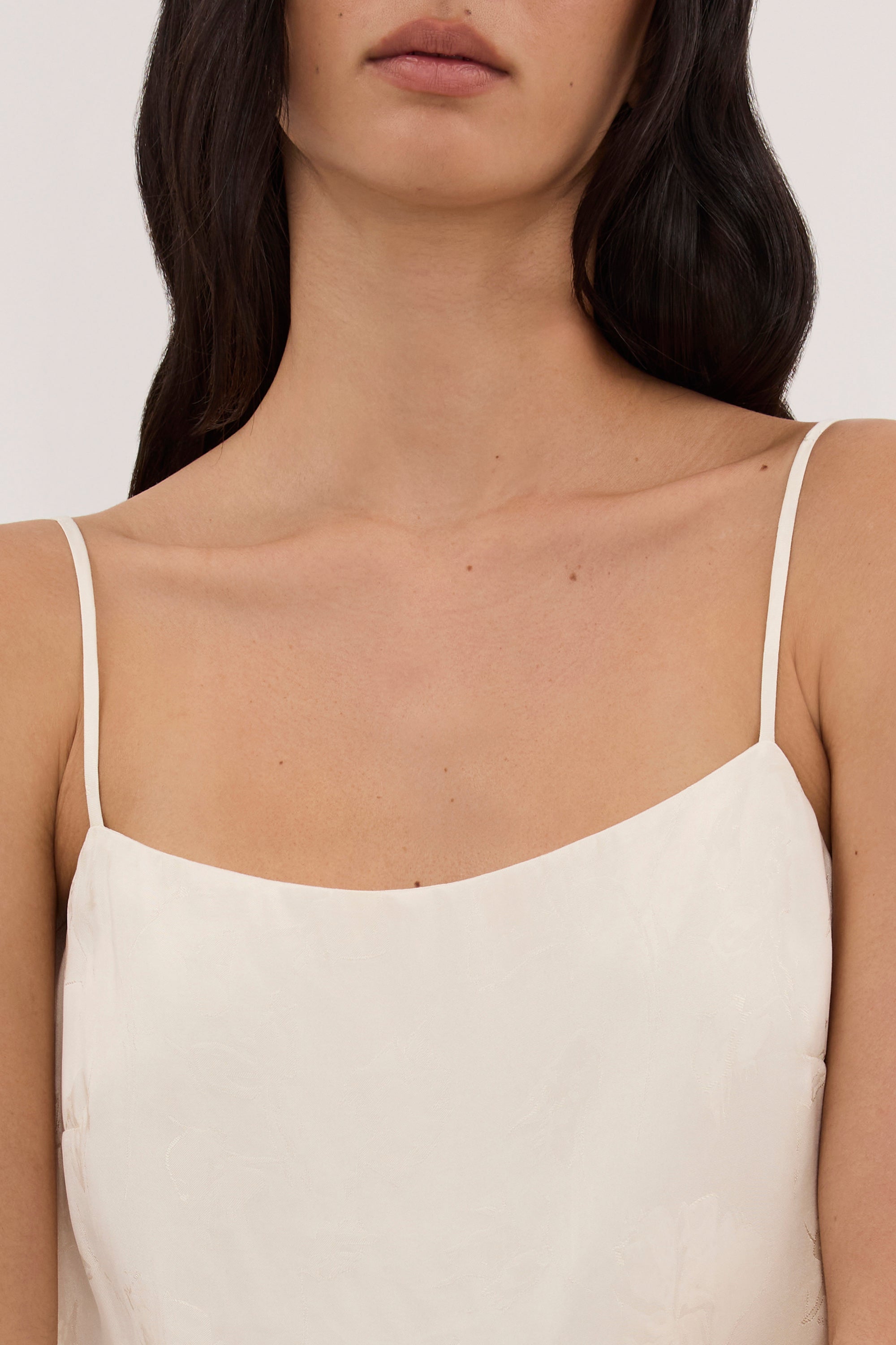 NARA MILK JACQUARD LONGLINE CAMI TOP