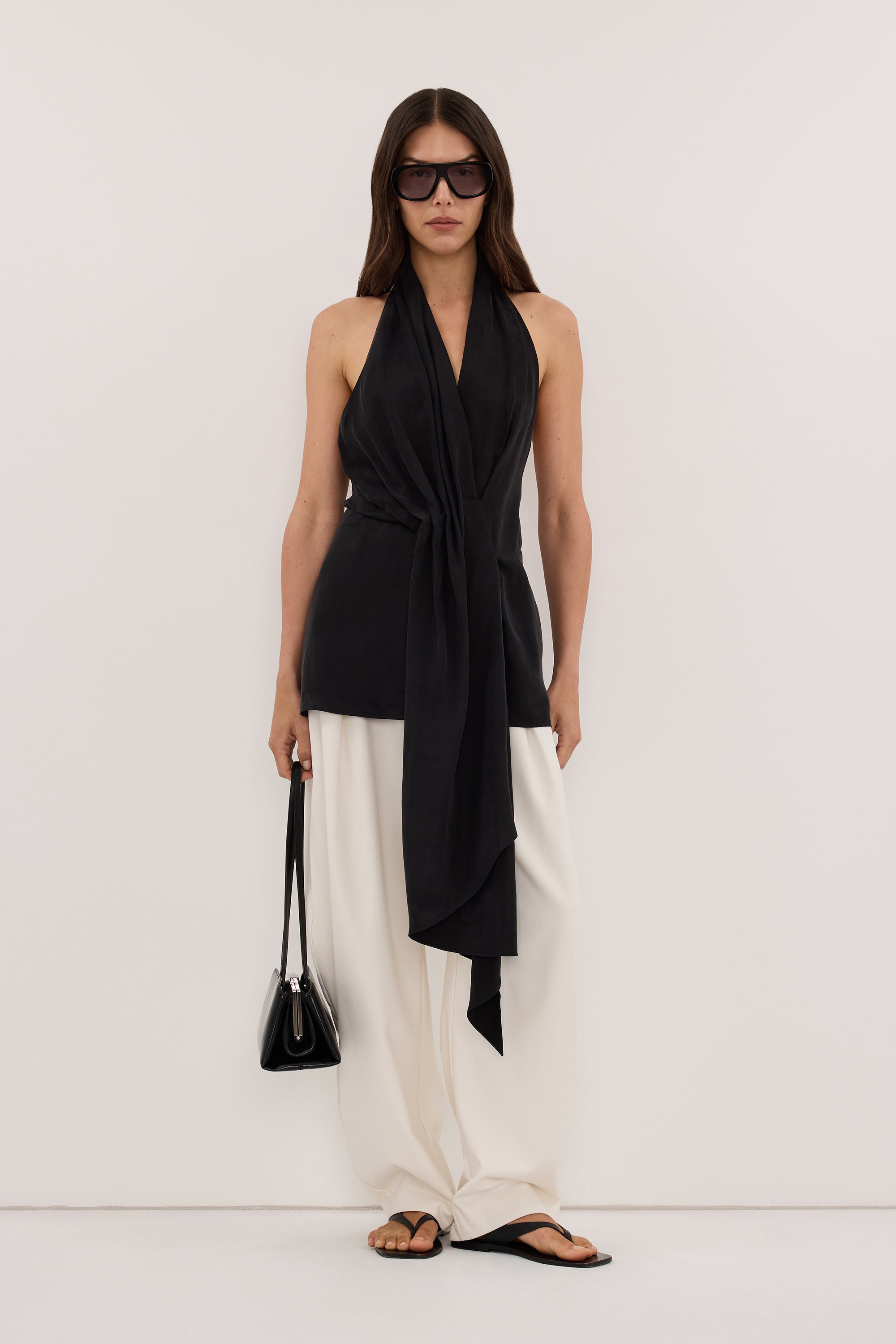 SARIAN BLACK CUPRO TOP