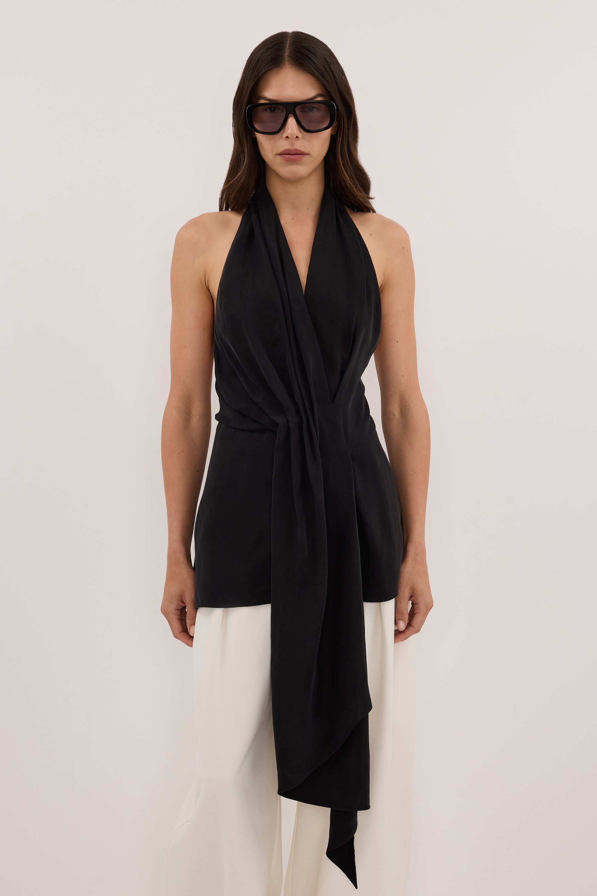 SARIAN BLACK CUPRO TOP
