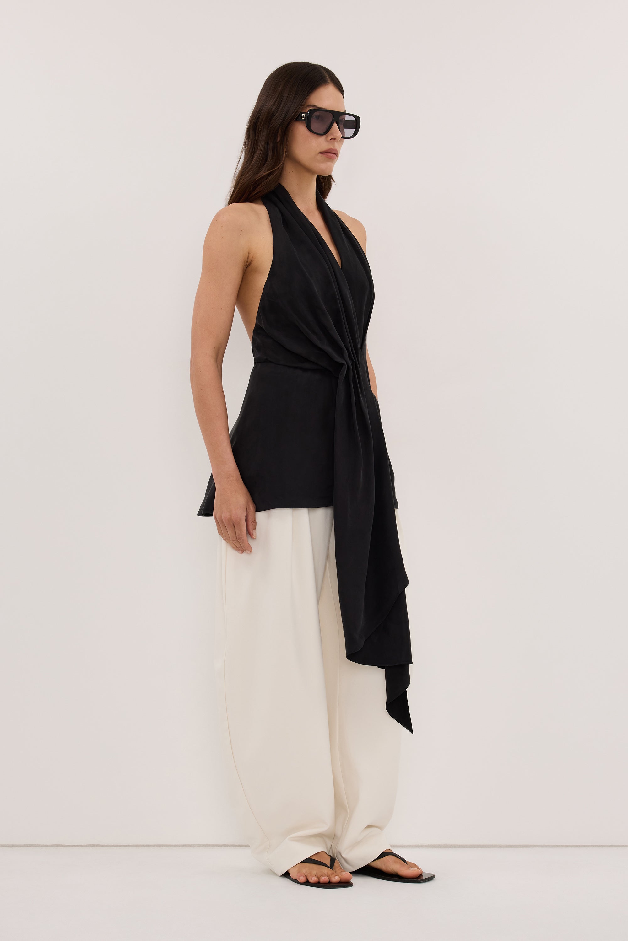 SARIAN BLACK CUPRO TOP
