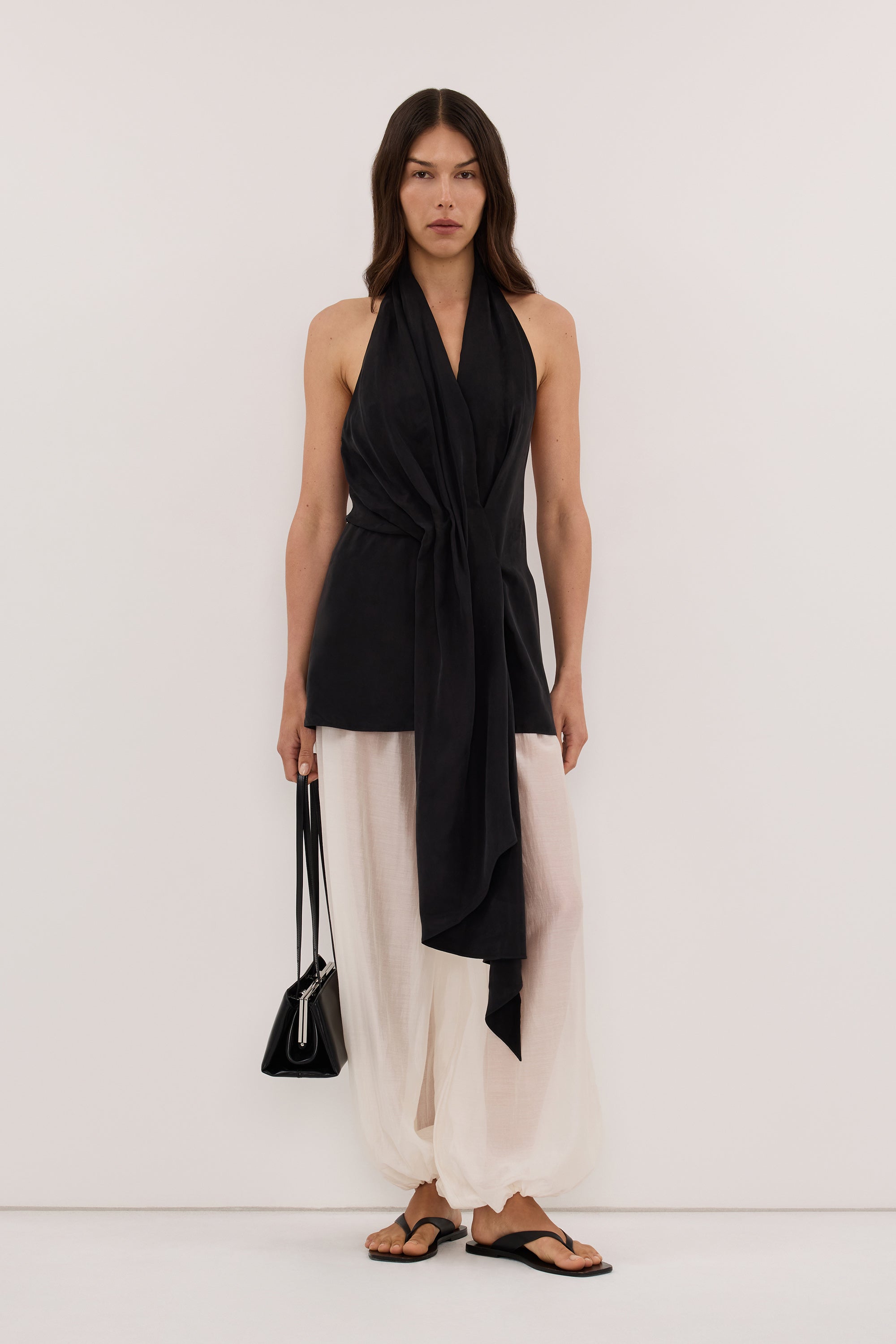 SARIAN BLACK CUPRO TOP