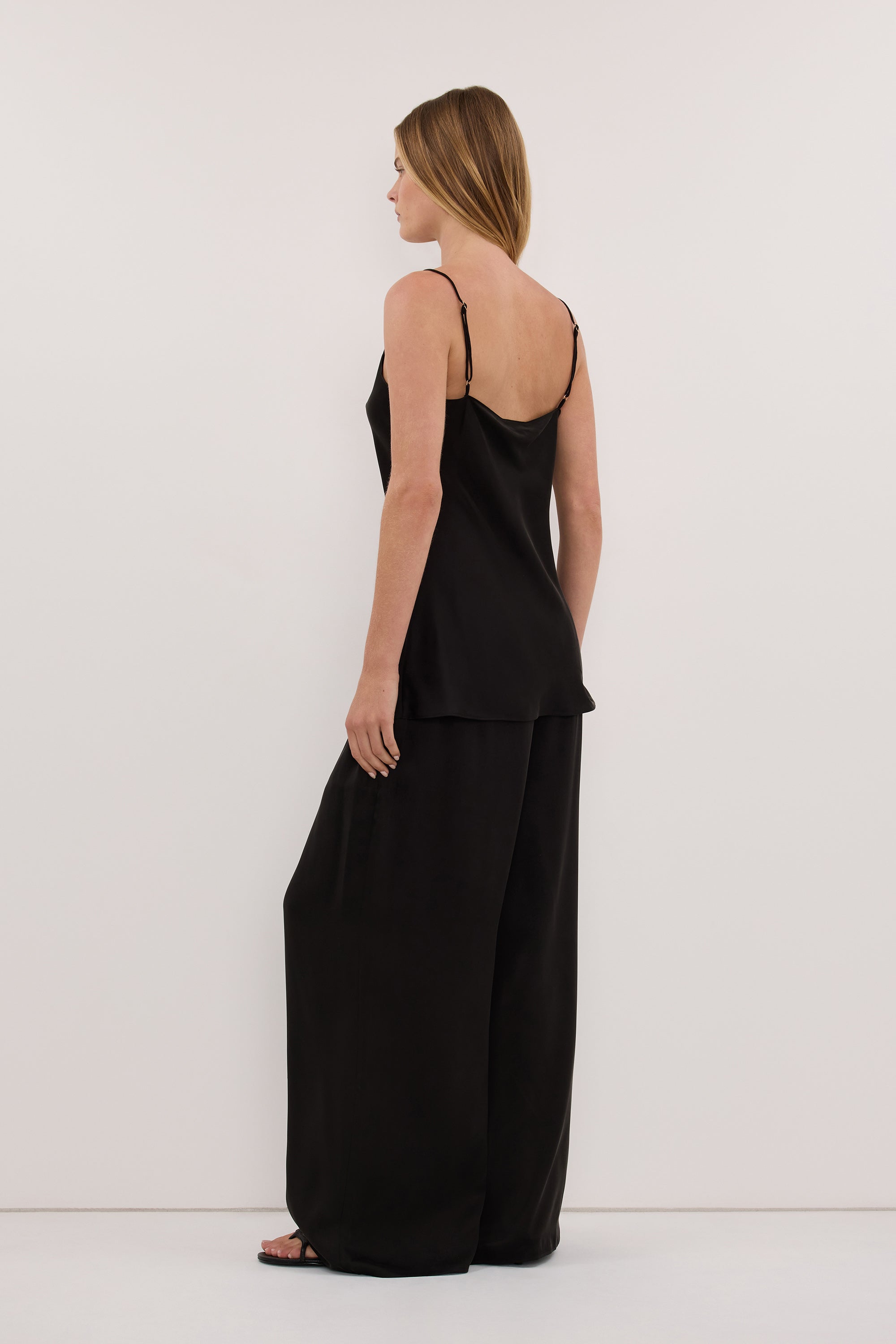JOANNE BLACK SILK SLIP TOP