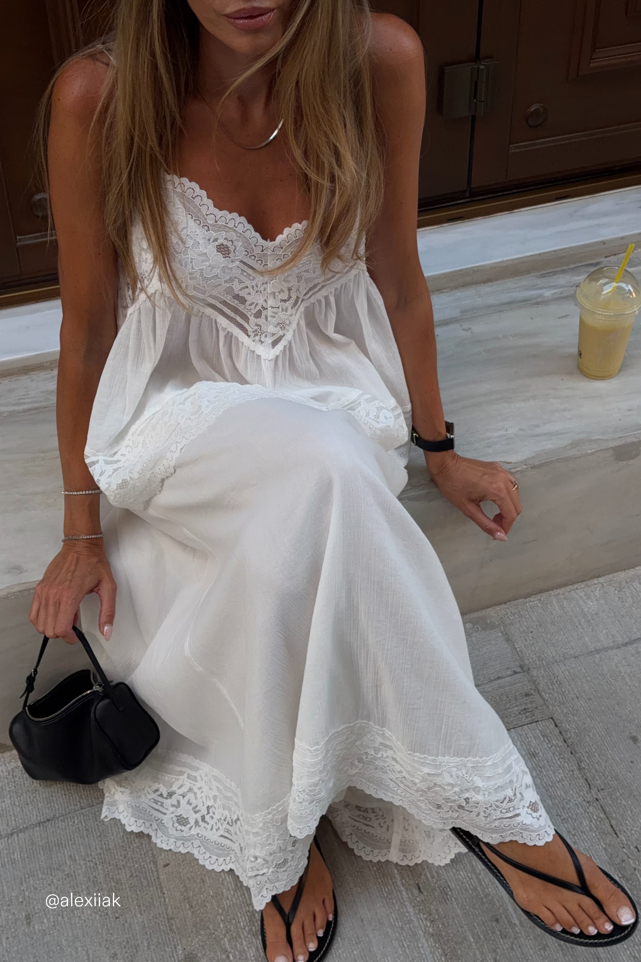 ELISA WHITE COTTON SHEER MIDI SKIRT