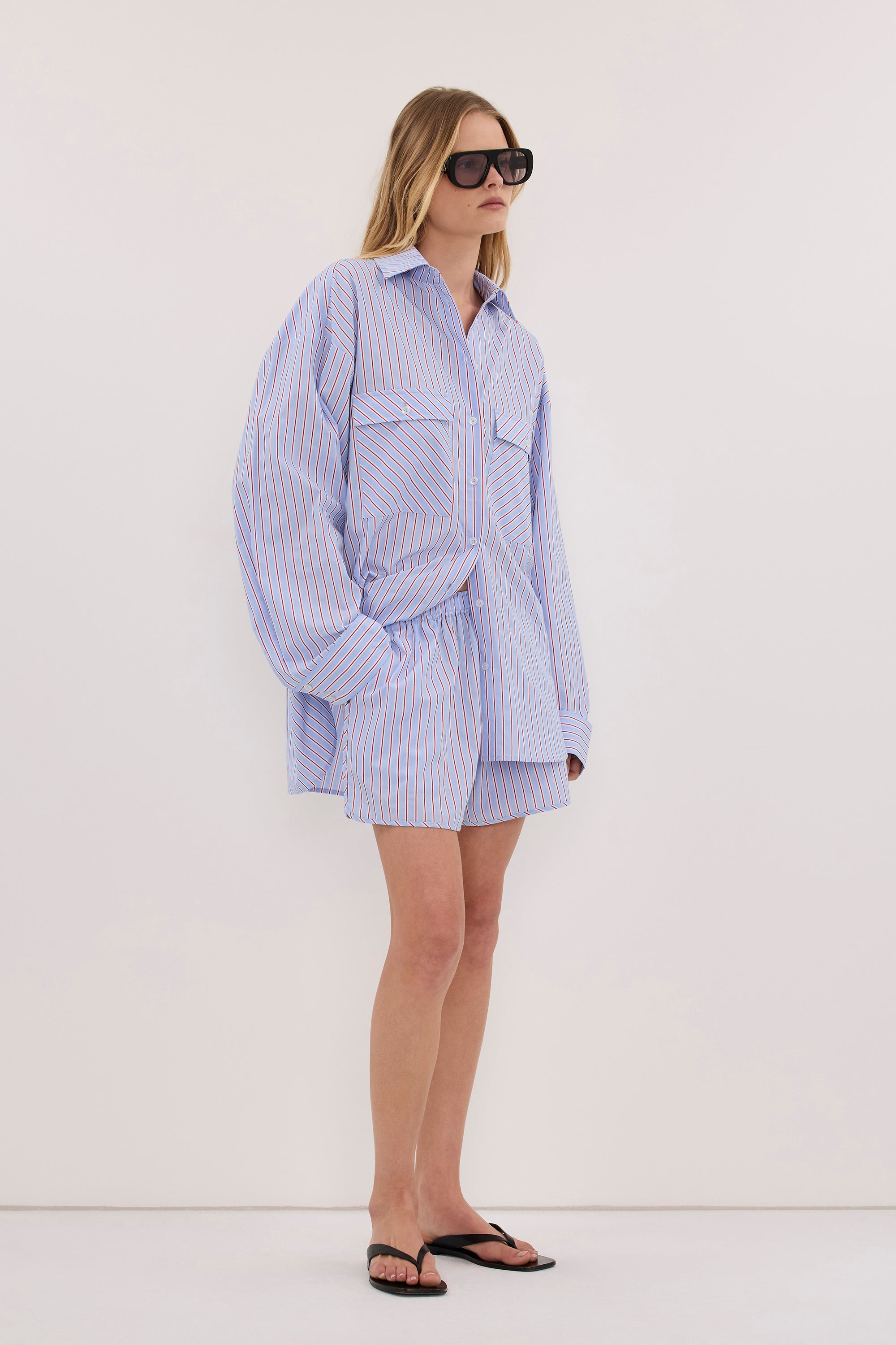 ORSON BLUE STRIPE COTTON SHORT