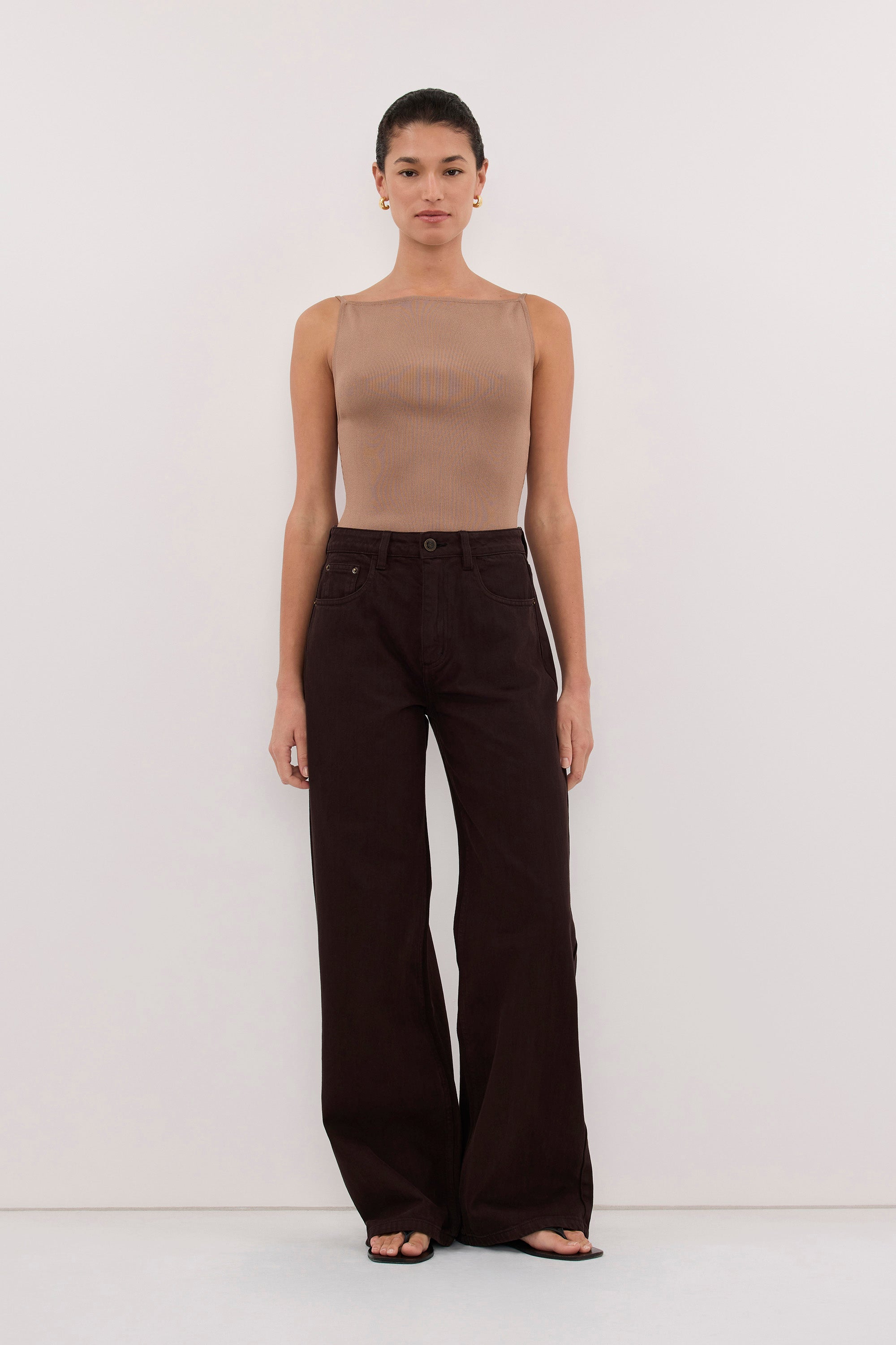REAGAN 2.0 BURNT CHOC TALL SLOUCHY JEAN