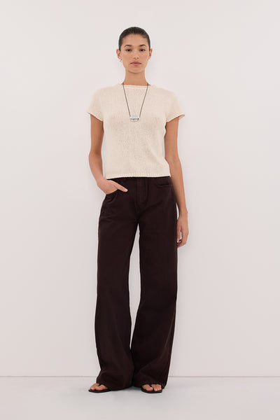 REAGAN 2.0 BURNT CHOC TALL SLOUCHY JEAN – DISSH