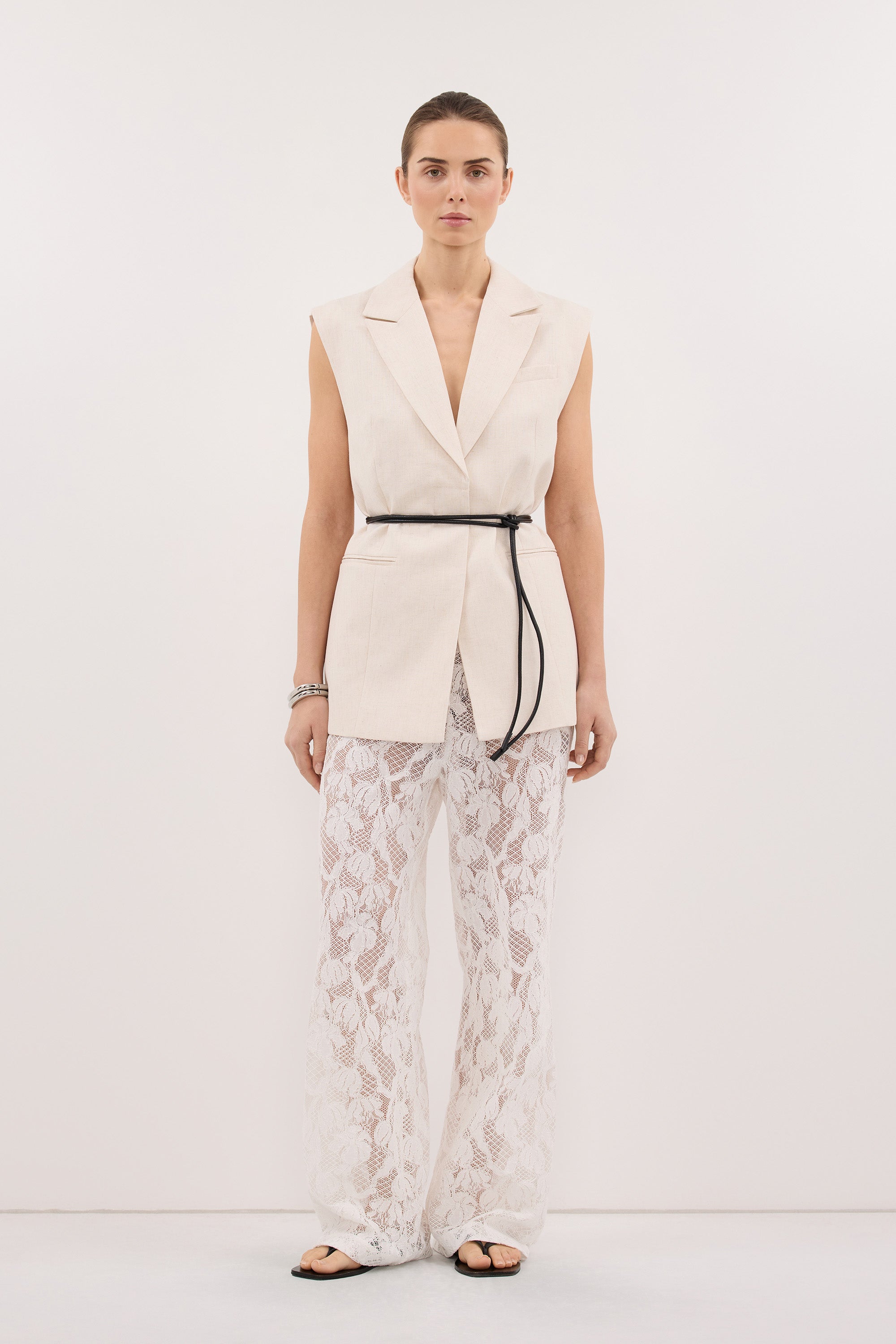 LUCINE WHITE LACE PANT