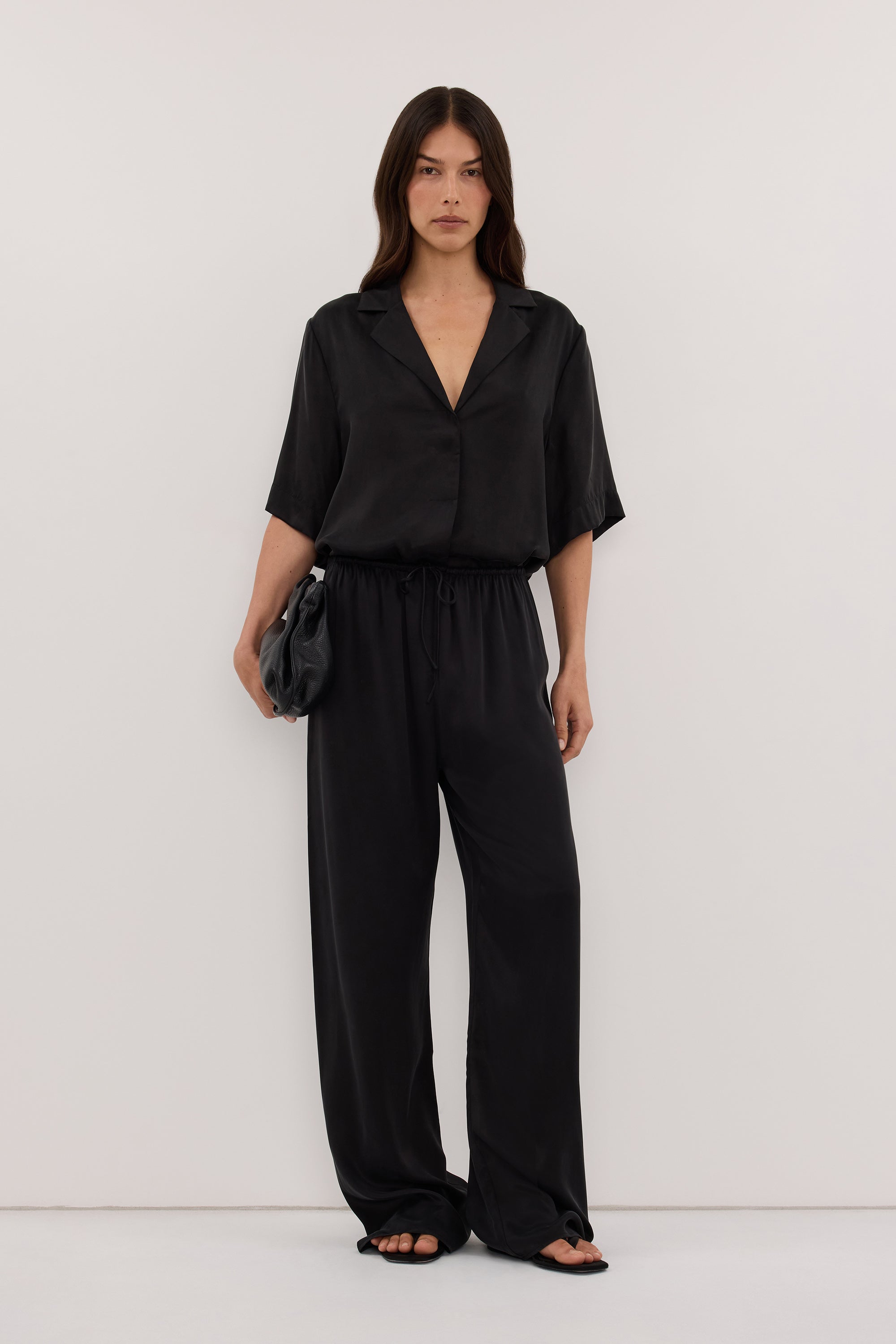 MICAH BLACK SILK PANT