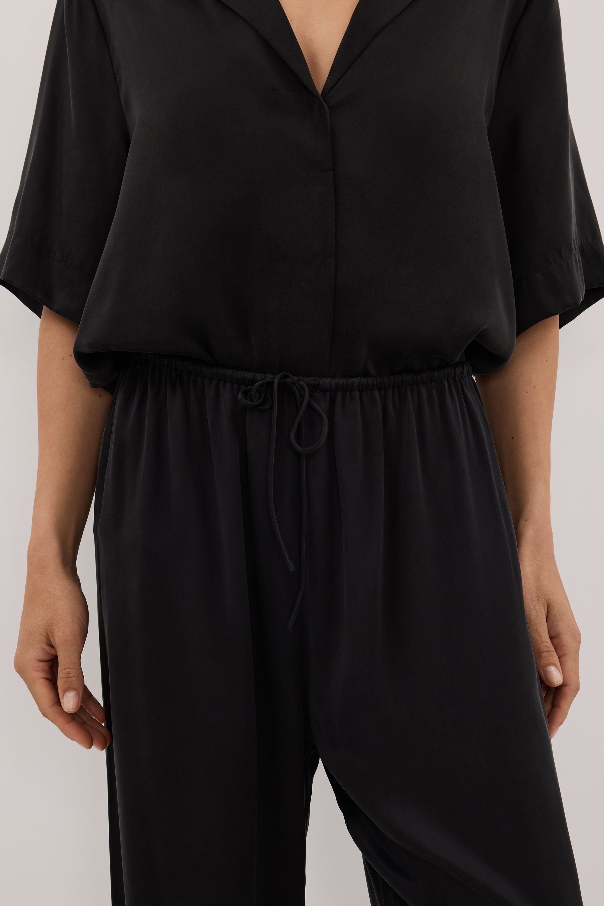 MICAH BLACK SILK PANT