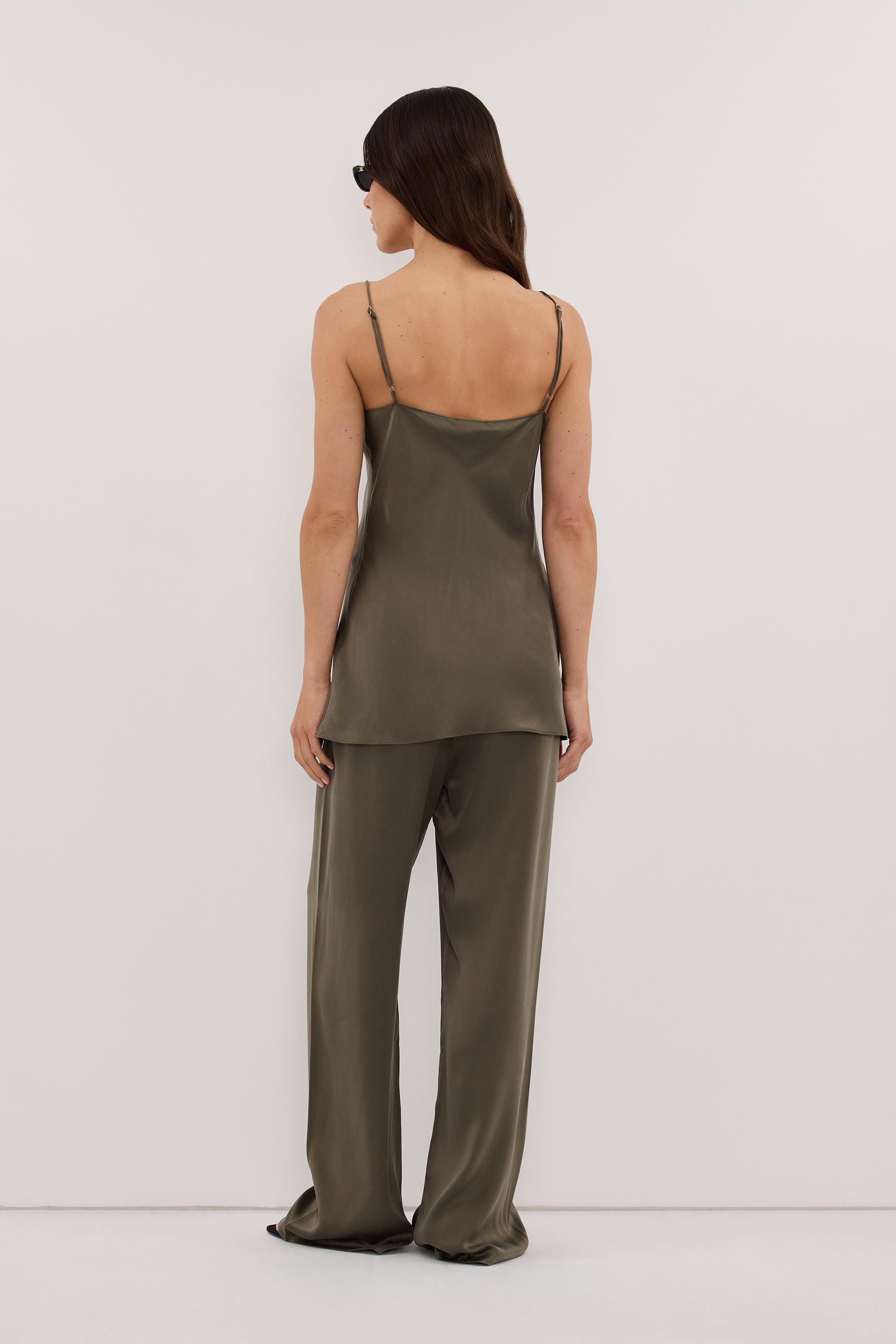 MICAH OLIVE SILK PANT