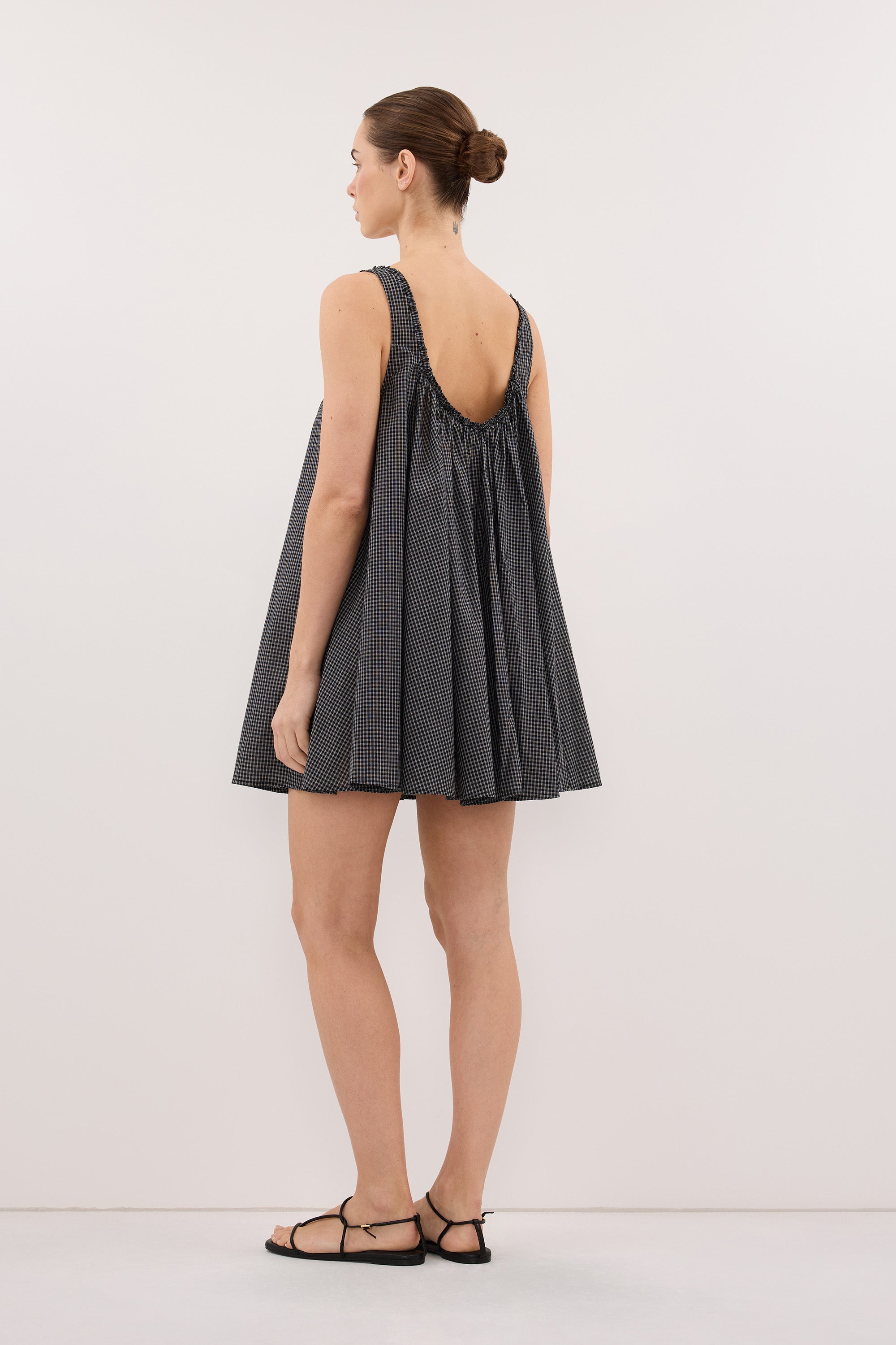 ARABELLA BLACK CHECK MINI DRESS
