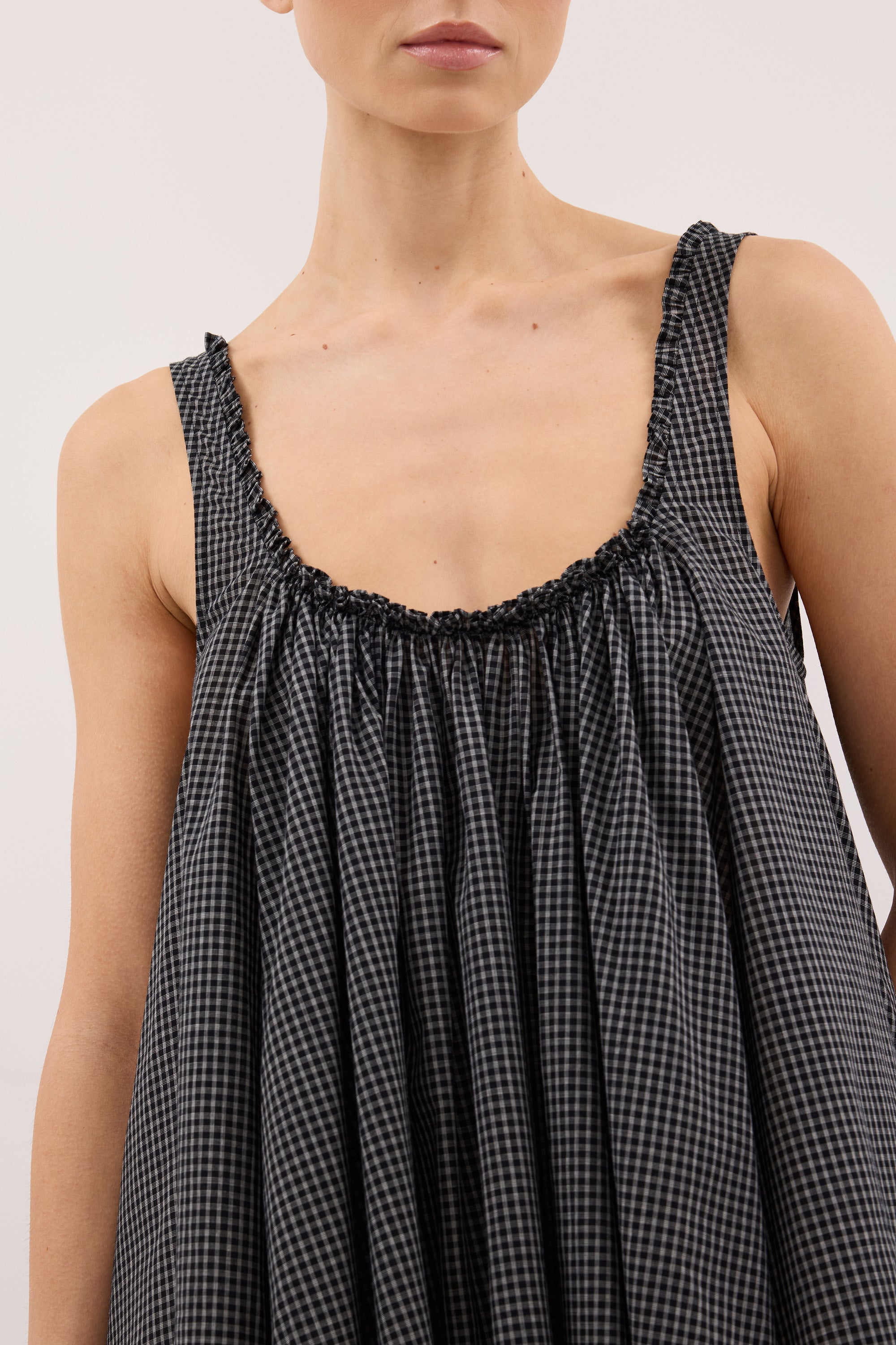 ARABELLA BLACK CHECK MINI DRESS