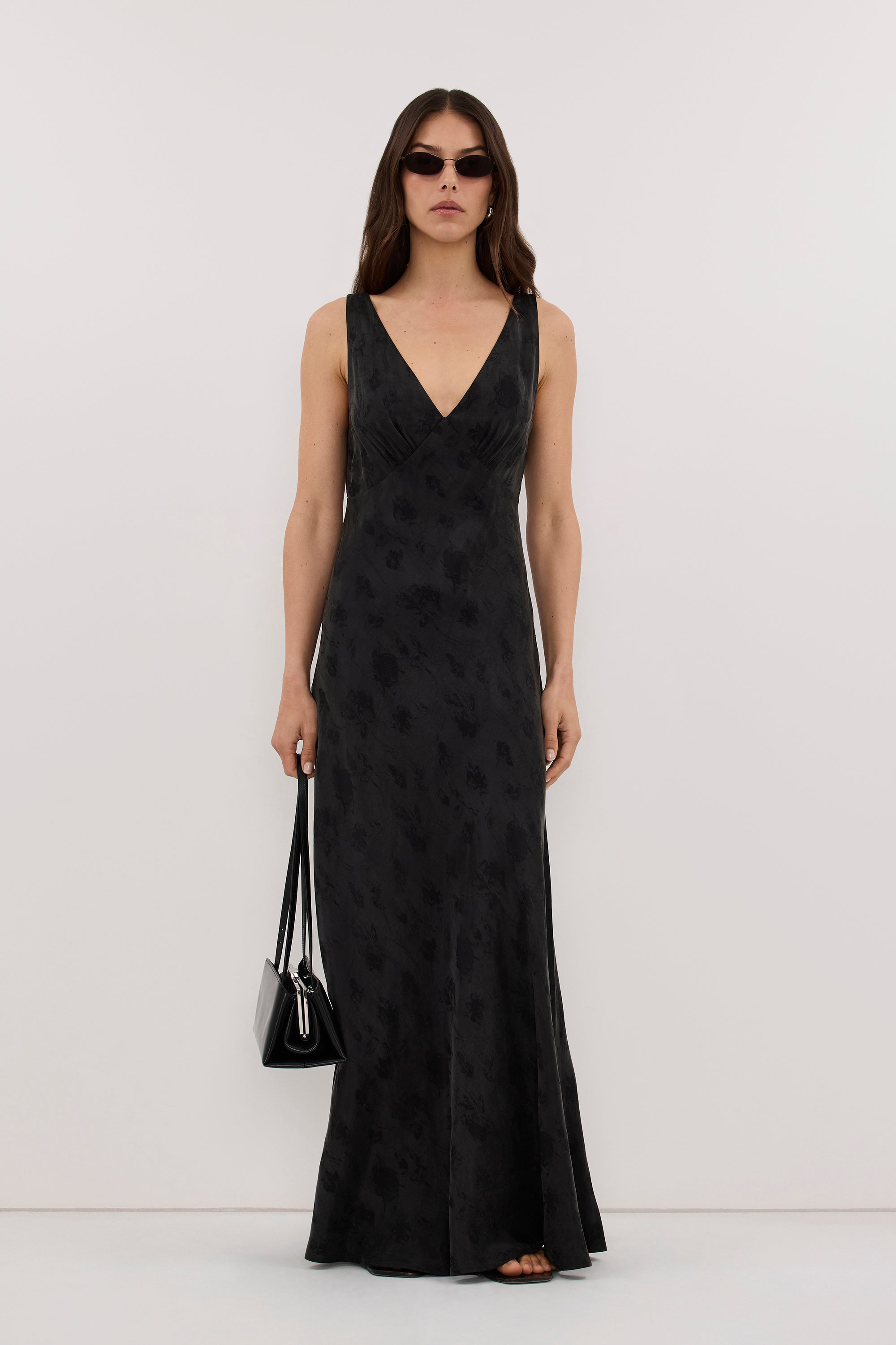 NARA BLACK JACQUARD MIDI DRESS