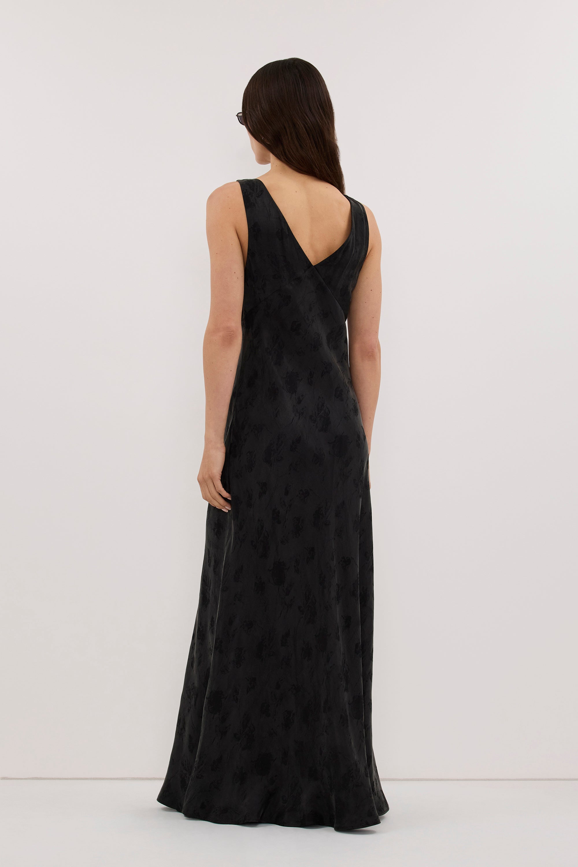 NARA BLACK JACQUARD MIDI DRESS