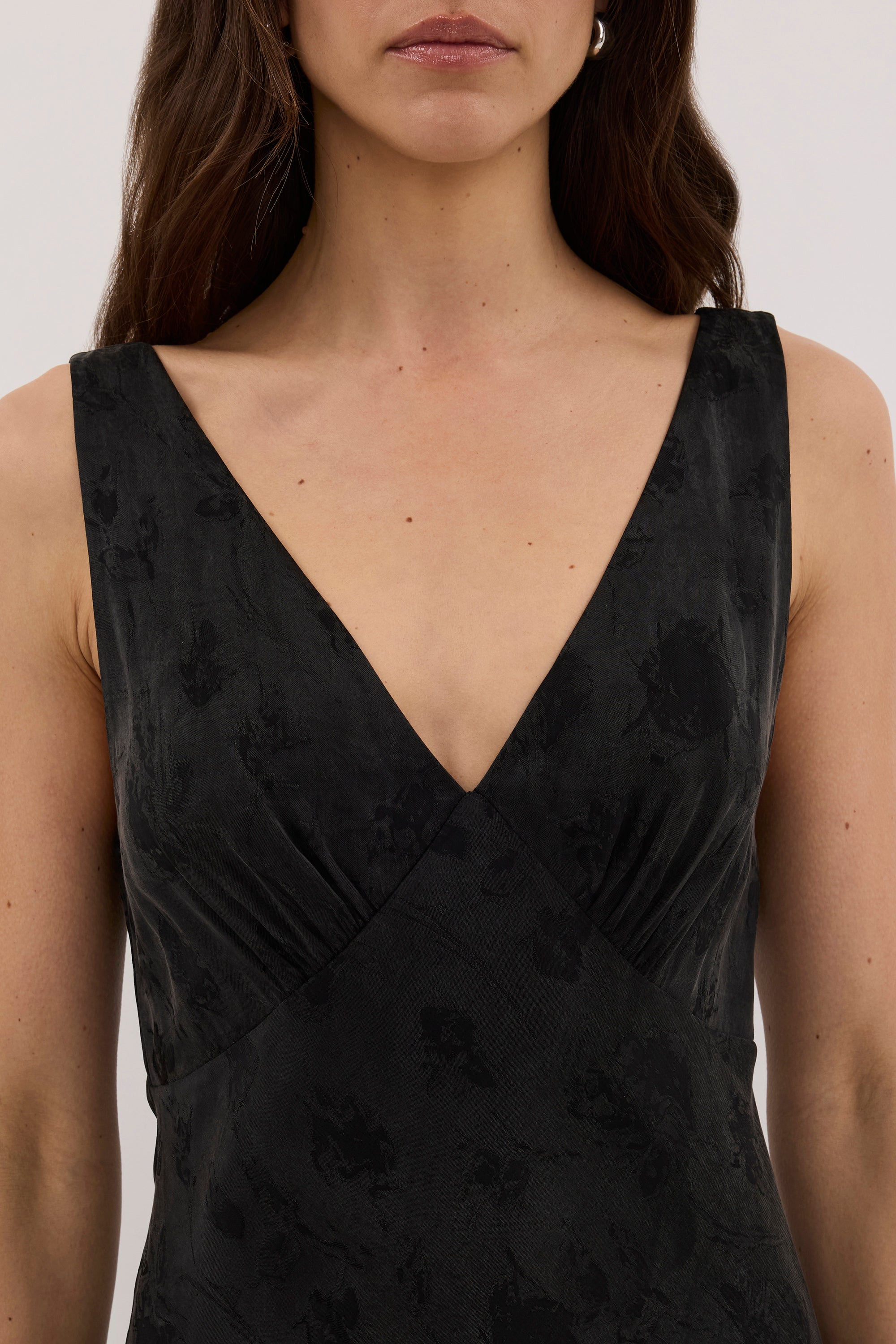 NARA BLACK JACQUARD MIDI DRESS