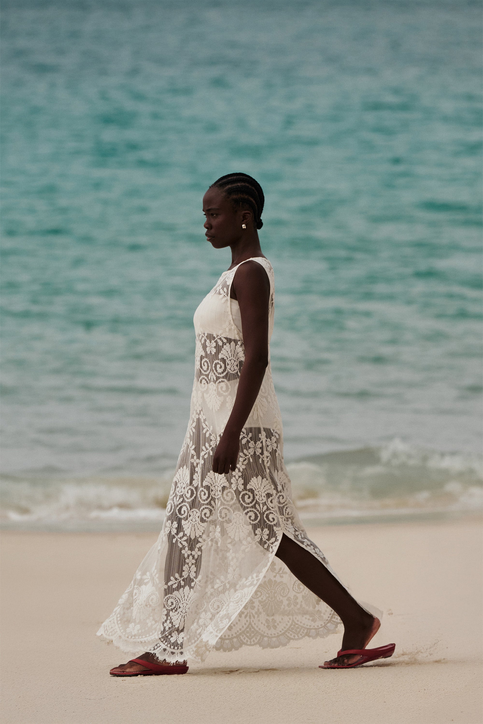 REINA IVORY LACE MIDI DRESS