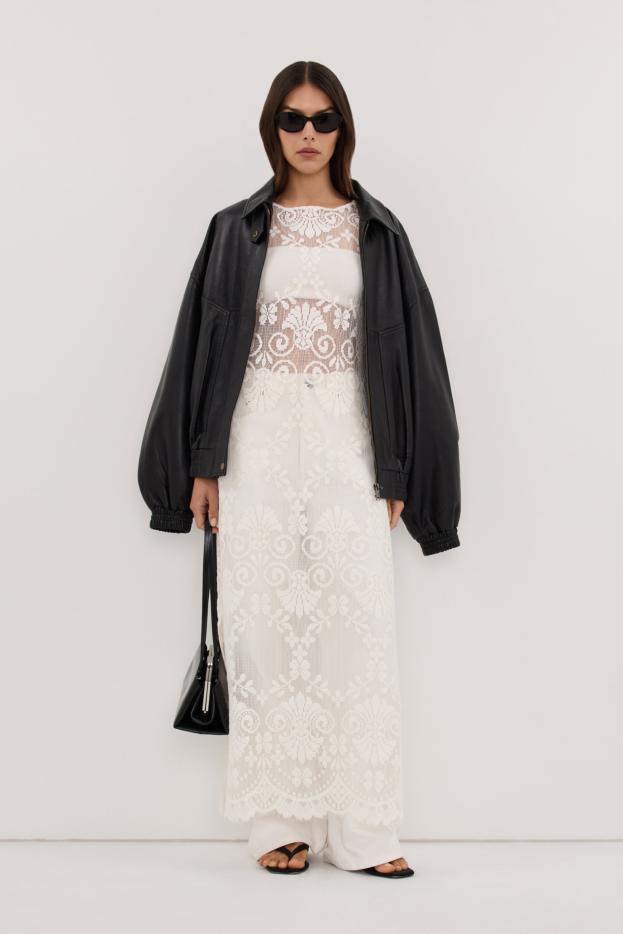 REINA IVORY LACE MIDI DRESS