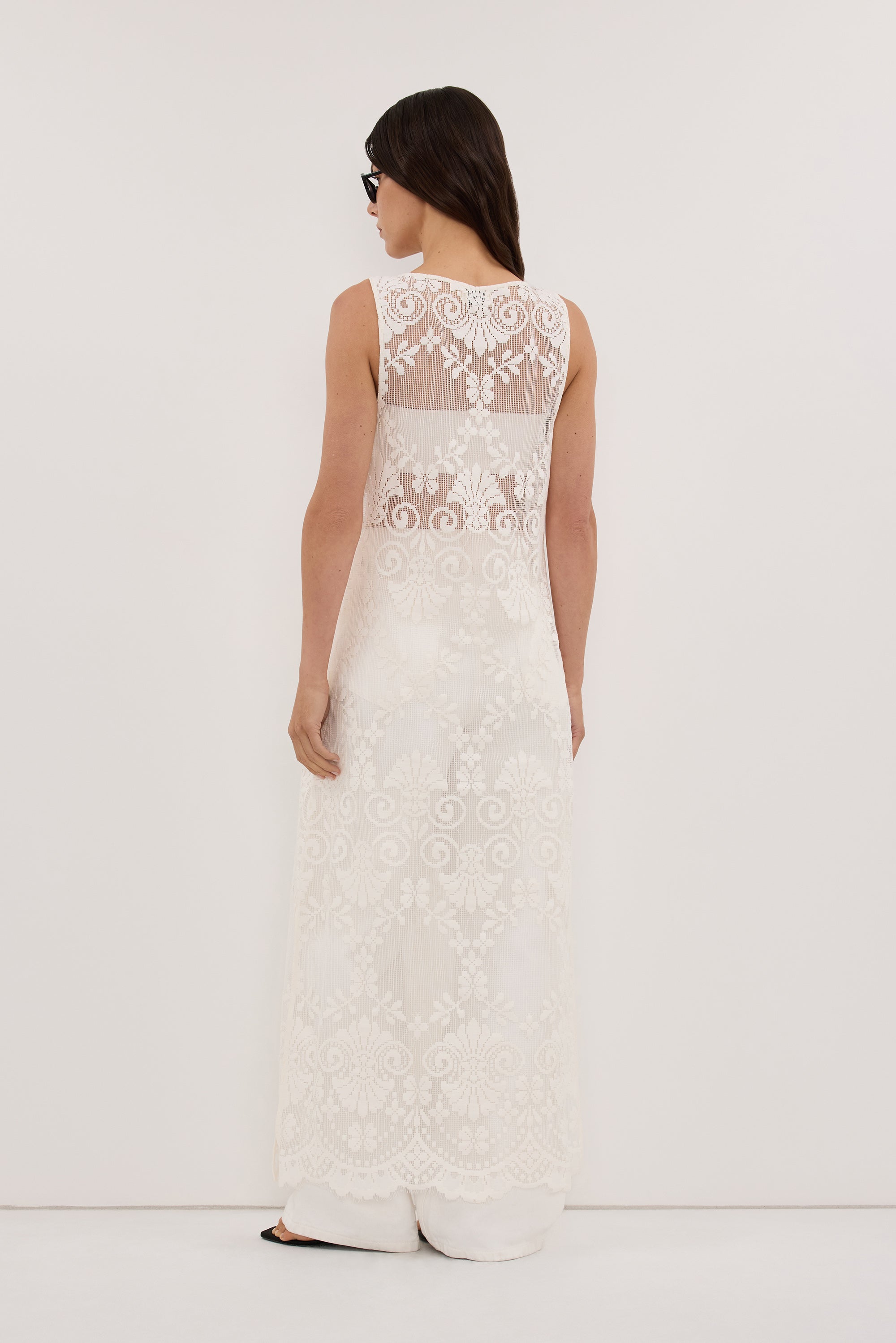REINA IVORY LACE MIDI DRESS