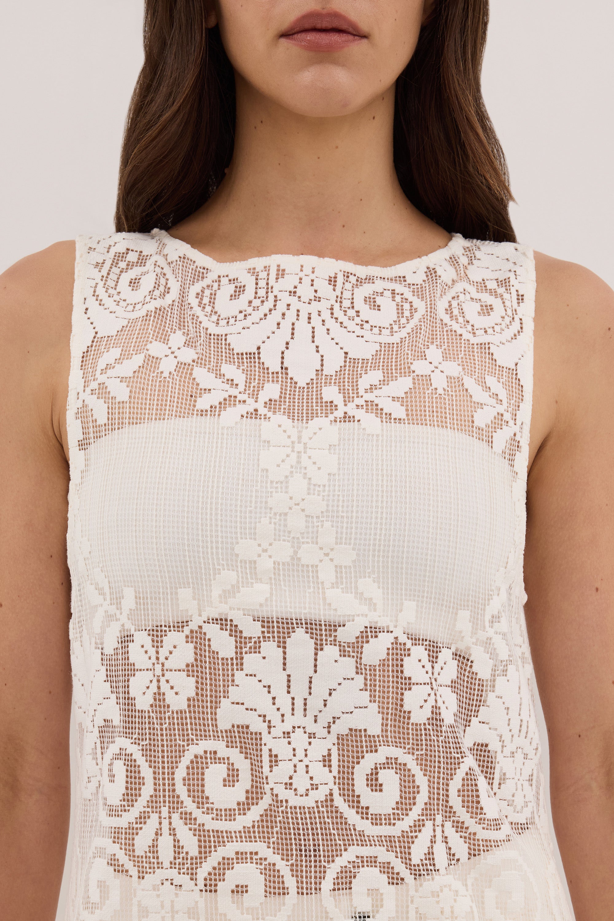 REINA IVORY LACE MIDI DRESS