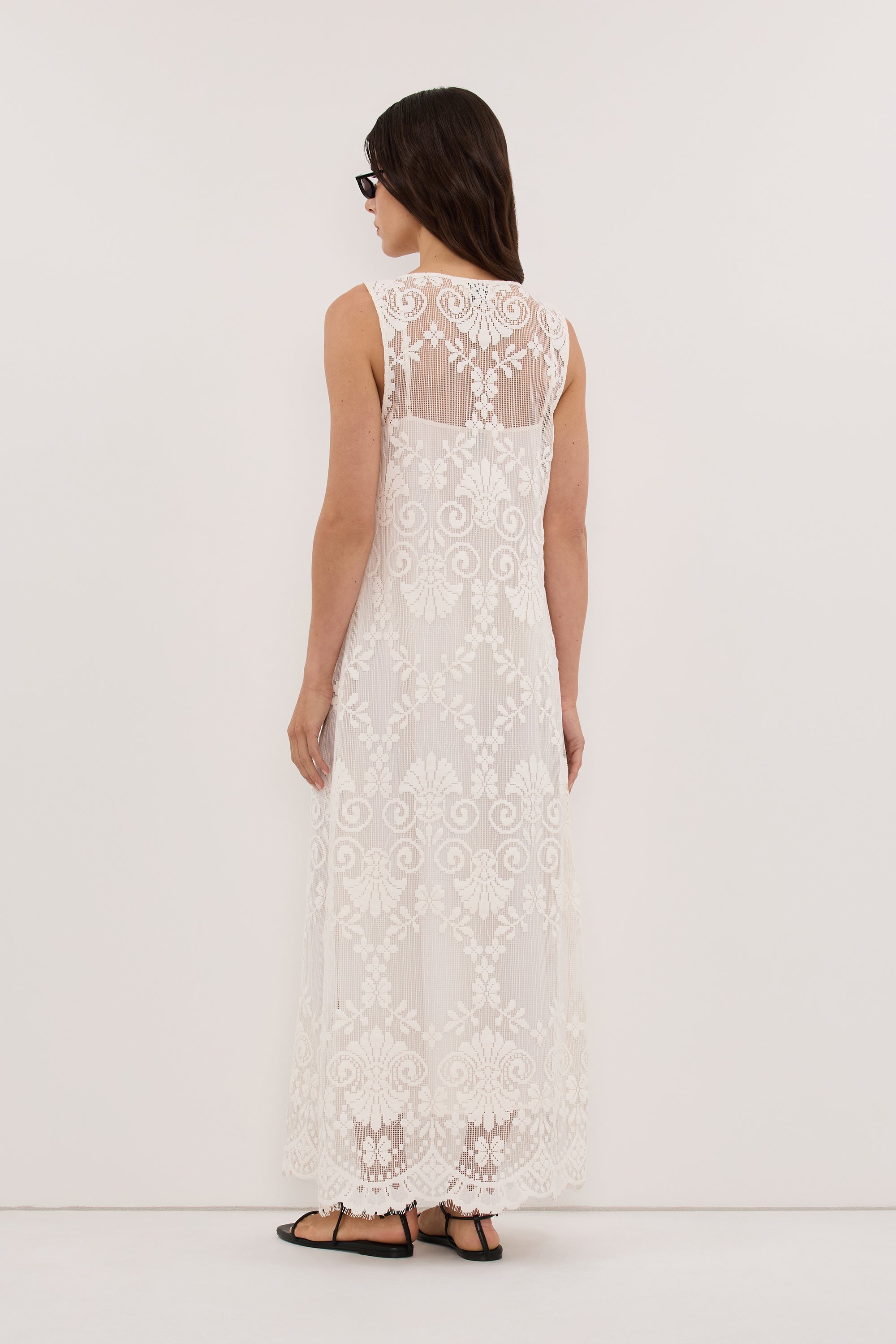 REINA IVORY LACE MIDI DRESS
