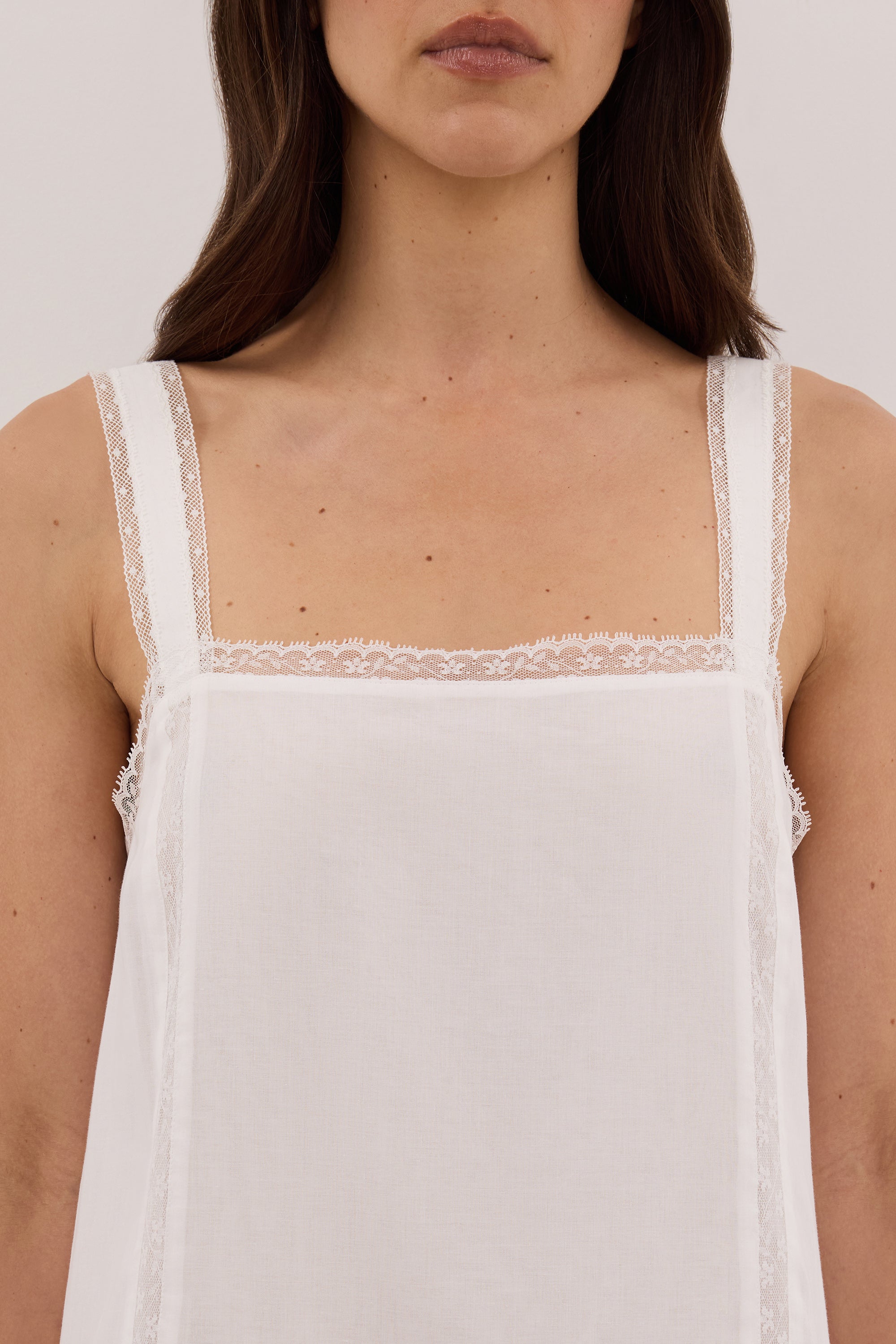 ROSIN WHITE COTTON VOILE MINI DRESS