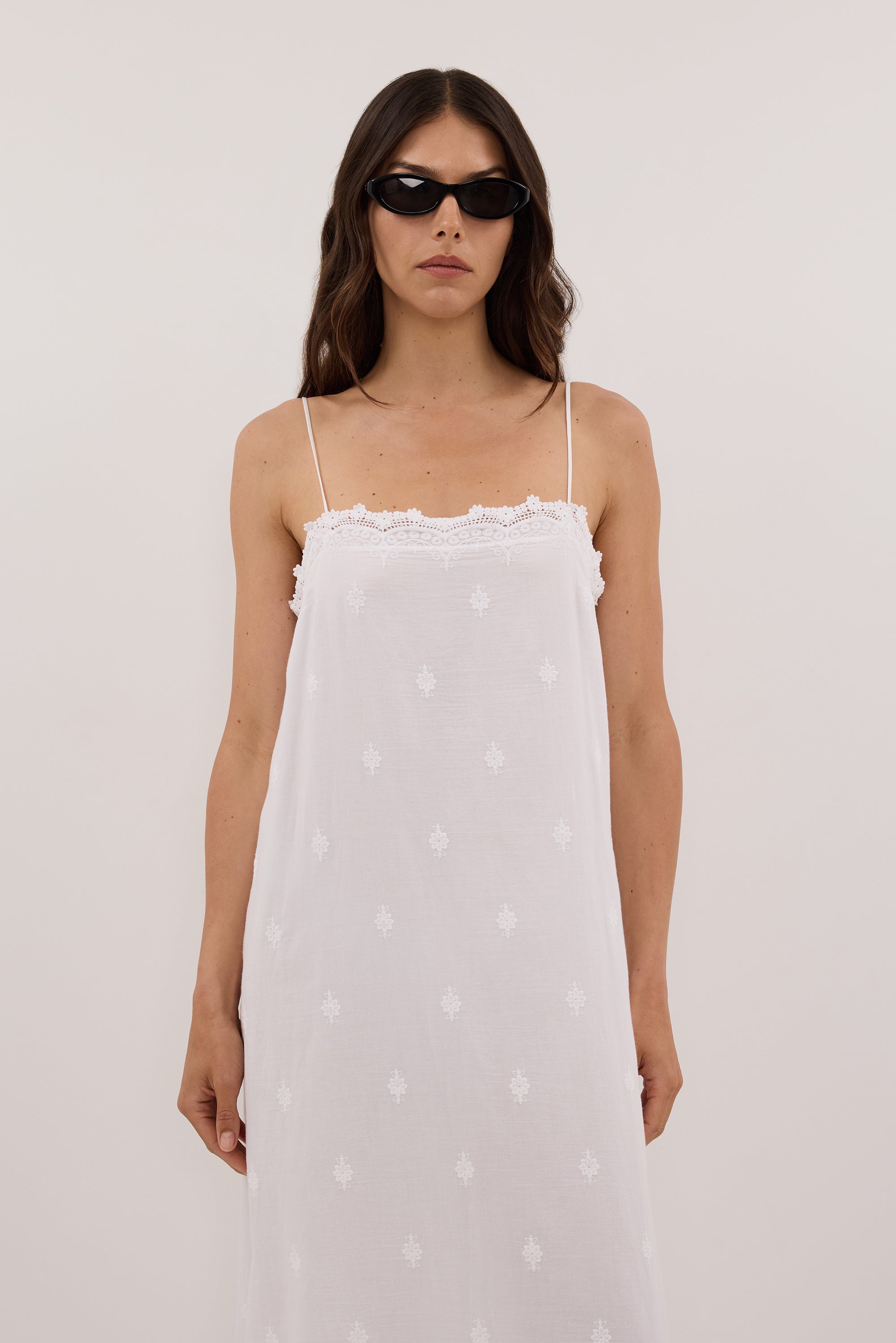 SIERRA WHITE COTTON MIDI DRESS - PRE ORDER