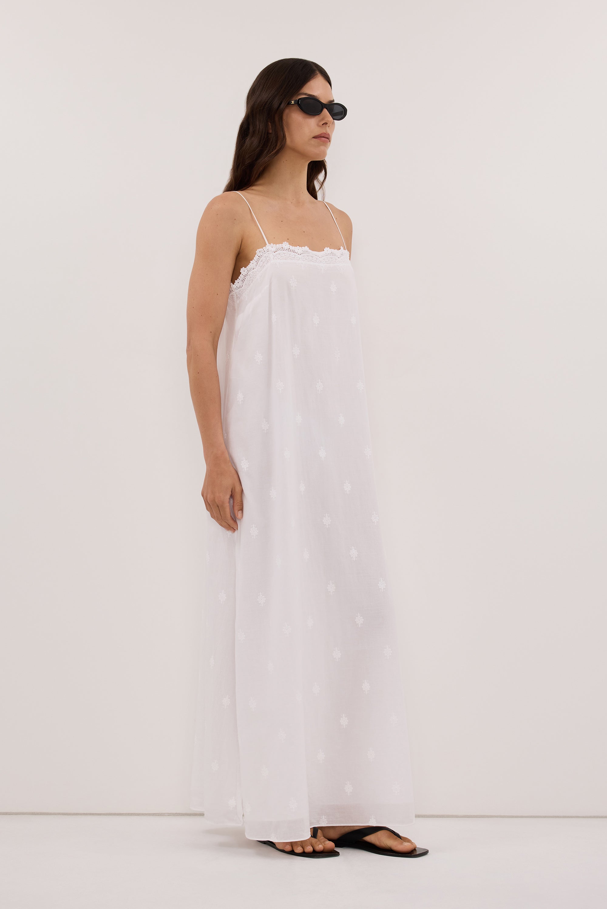 SIERRA WHITE COTTON MIDI DRESS - PRE ORDER
