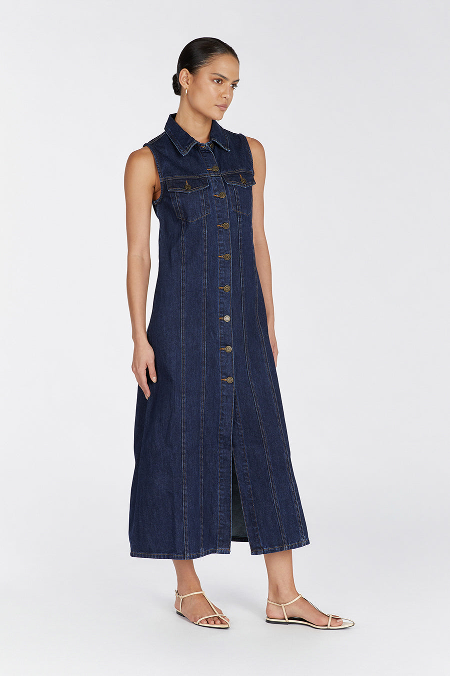 LENNON INDIGO DENIM MIDI DRESS