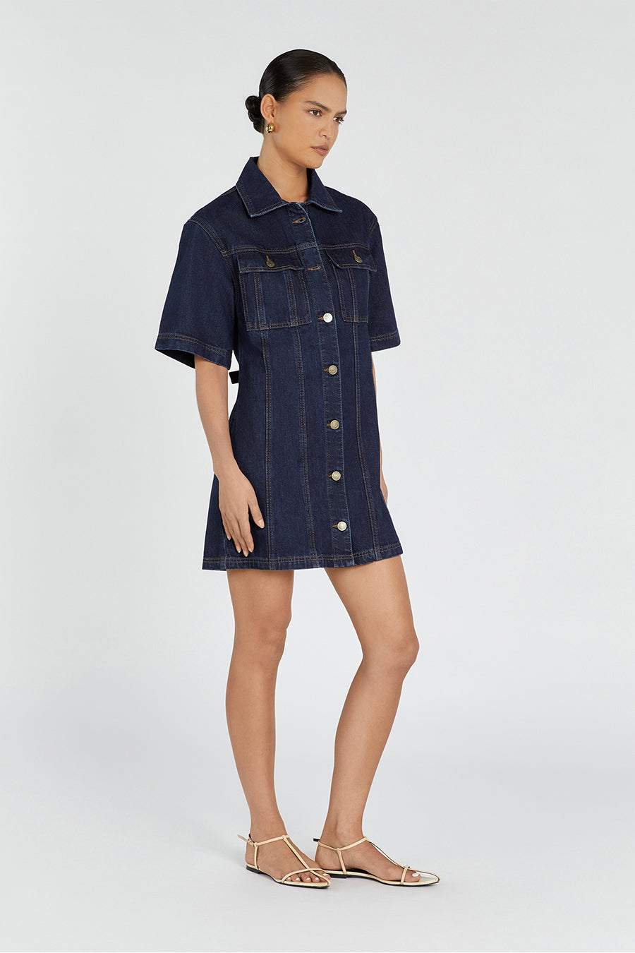 ALFRED INDIGO DENIM MINI DRESS | Dissh