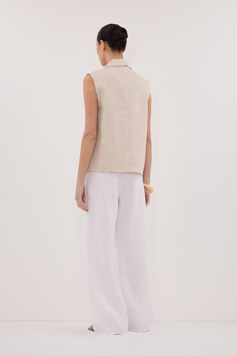 SELAH NATURAL LINEN SLEEVELESS VEST