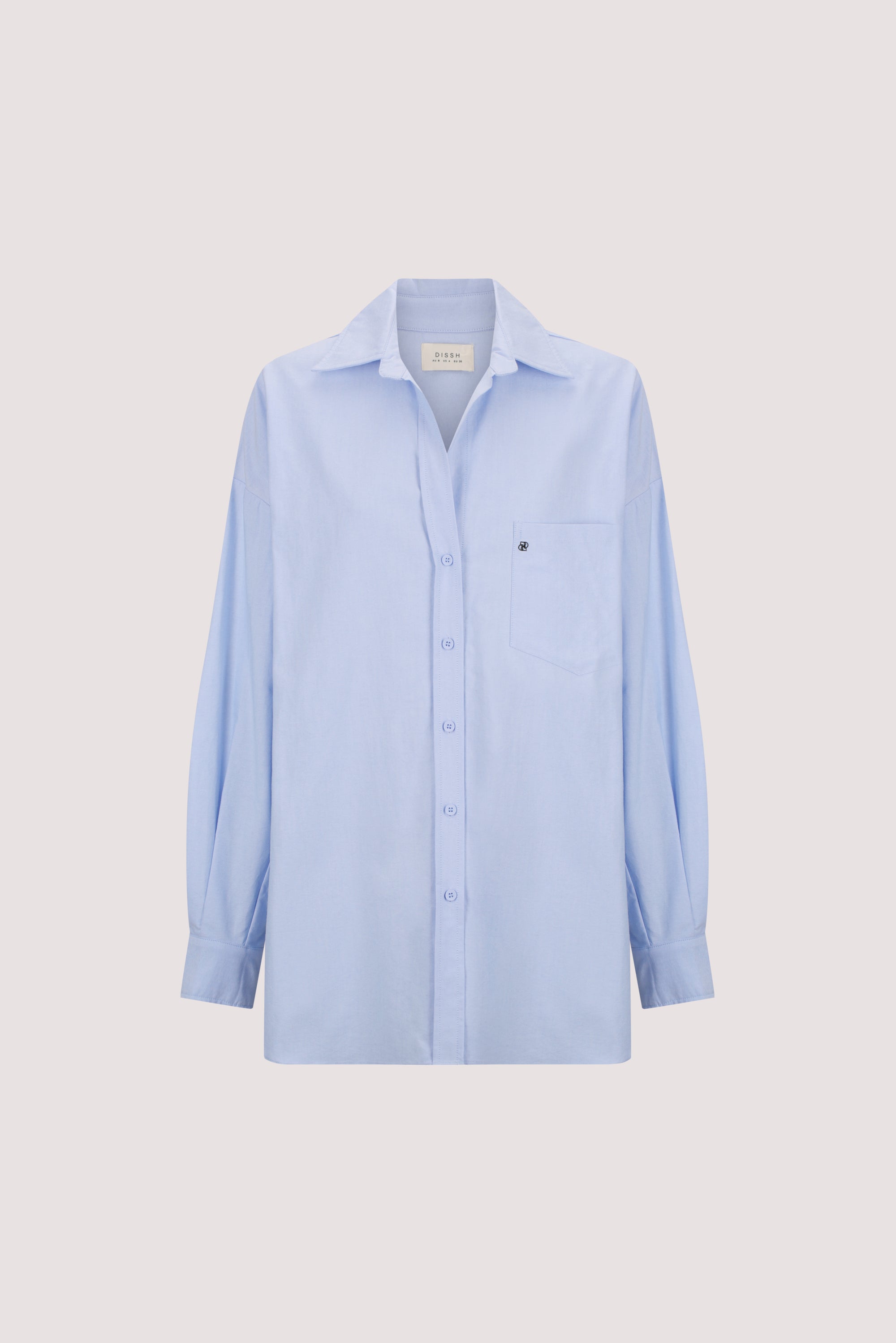 RHEA BLUE OVERSIZED COTTON SHIRT