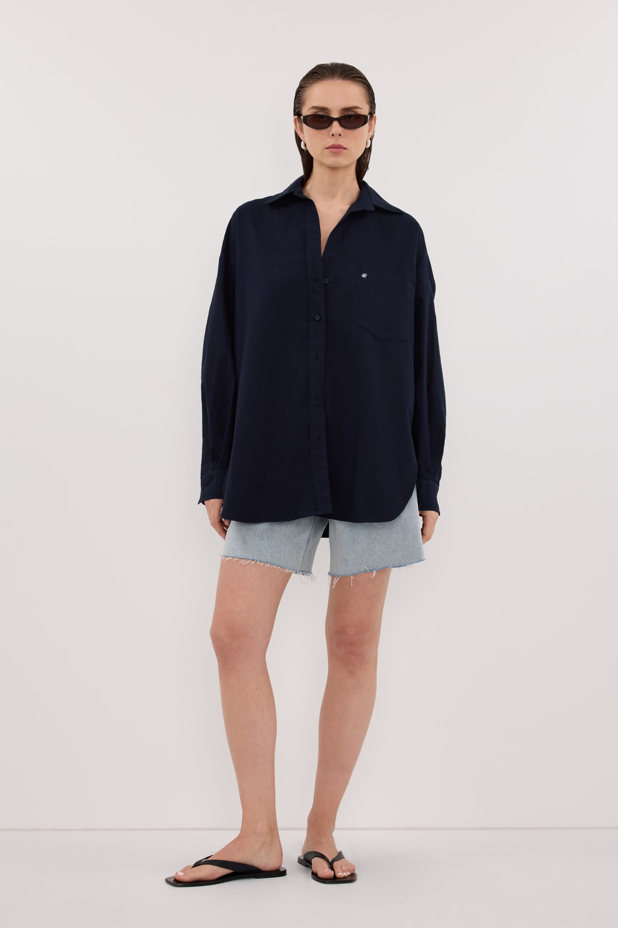 RHEA INK OVERSIZED COTTON SHIRT