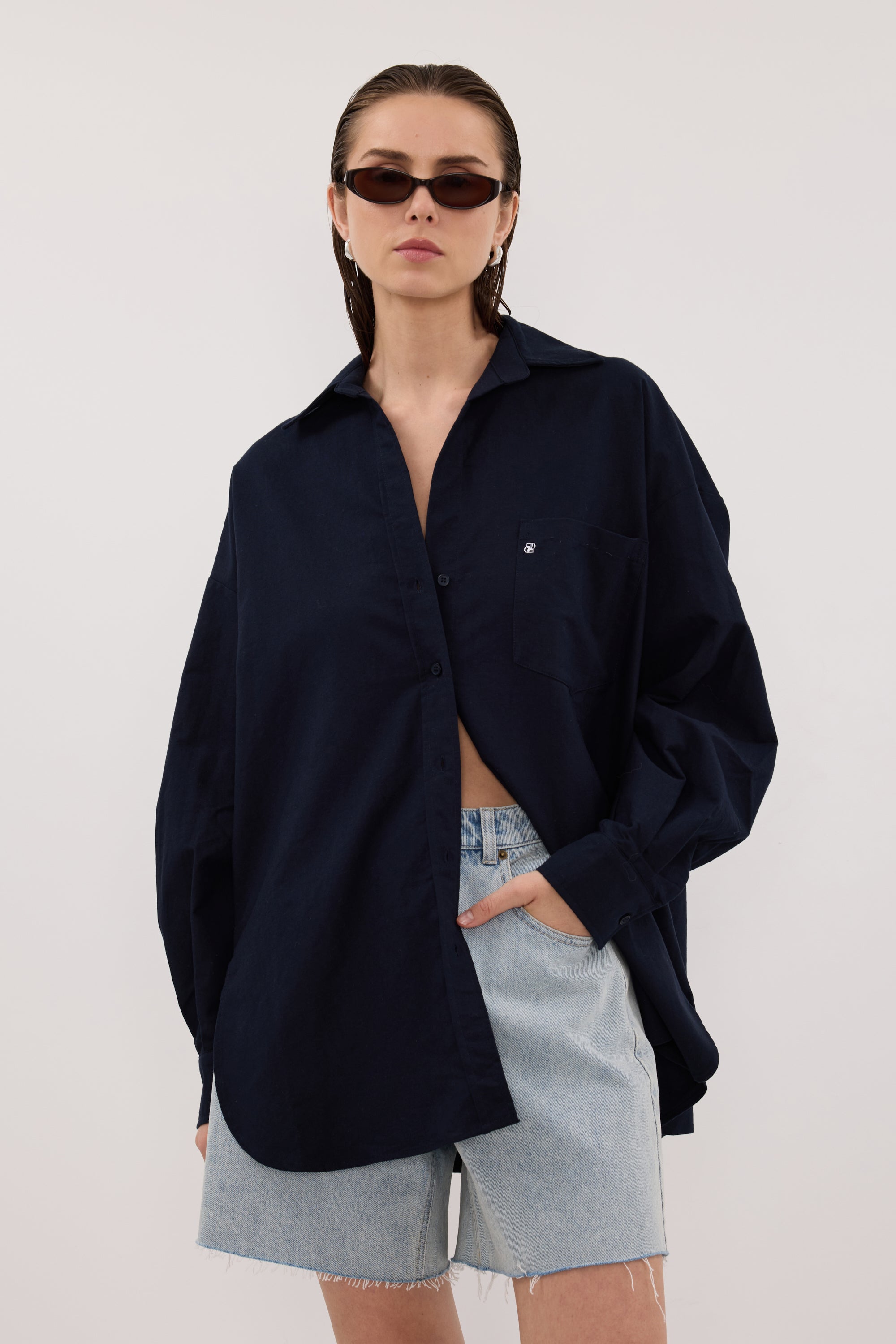 RHEA INK OVERSIZED COTTON SHIRT