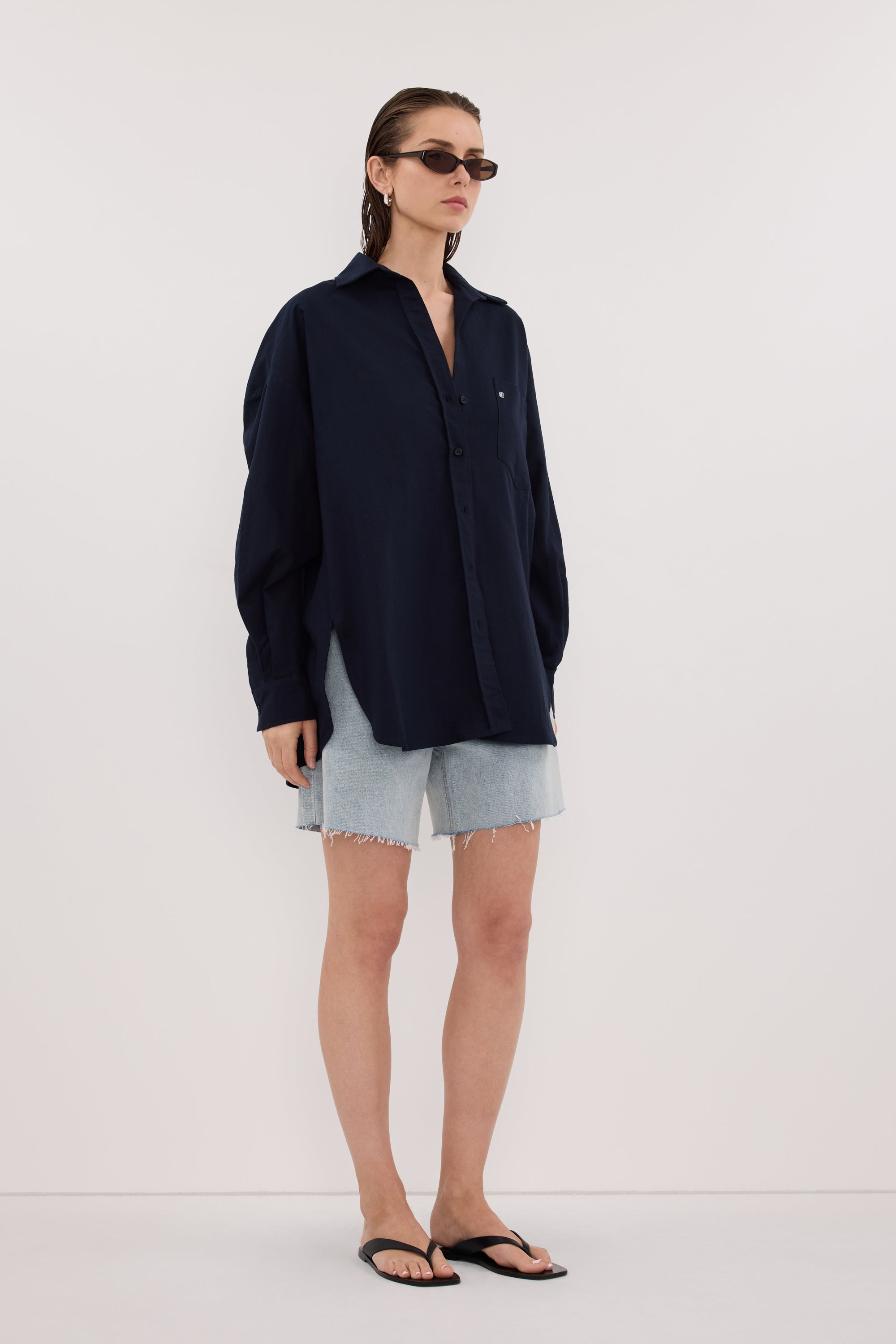 RHEA INK OVERSIZED COTTON SHIRT