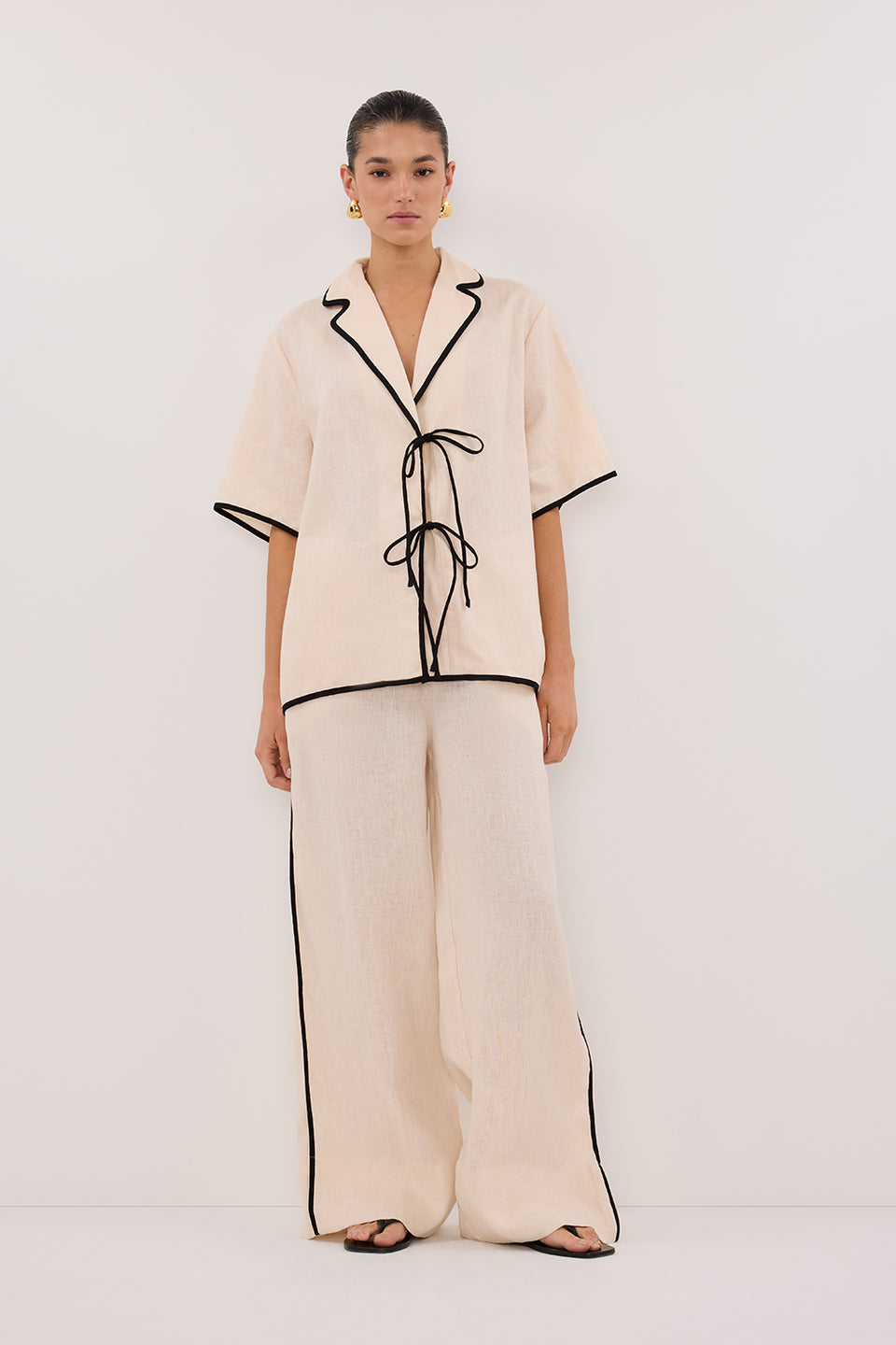 VON CREAM LINEN SHIRT