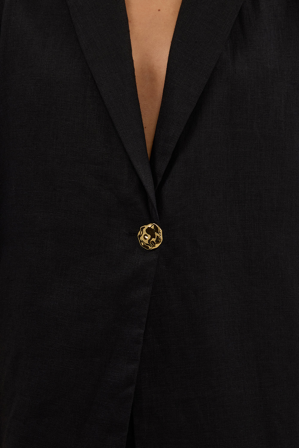 NALA BLACK LINEN RESORT SHIRT | Dissh