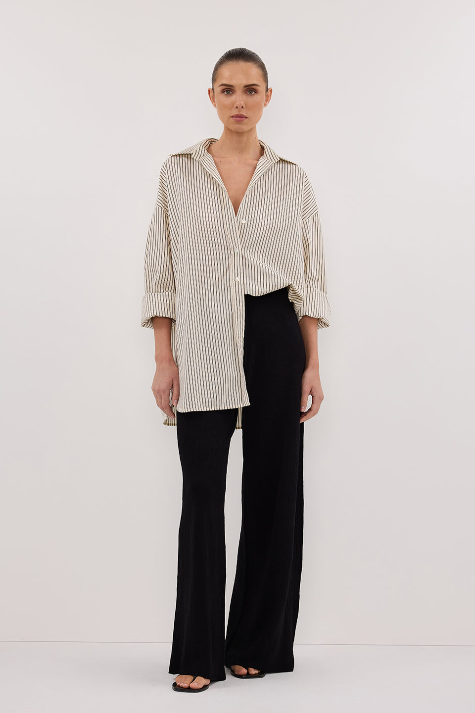 PALMA CREAM OVERSIZED SILK BLEND SHIRT